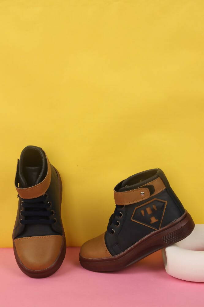 Tiny Bugs Boys Party Wear Mid Top Boots - Navy  Grab2Buy Tiny Bugs Grab2Buy