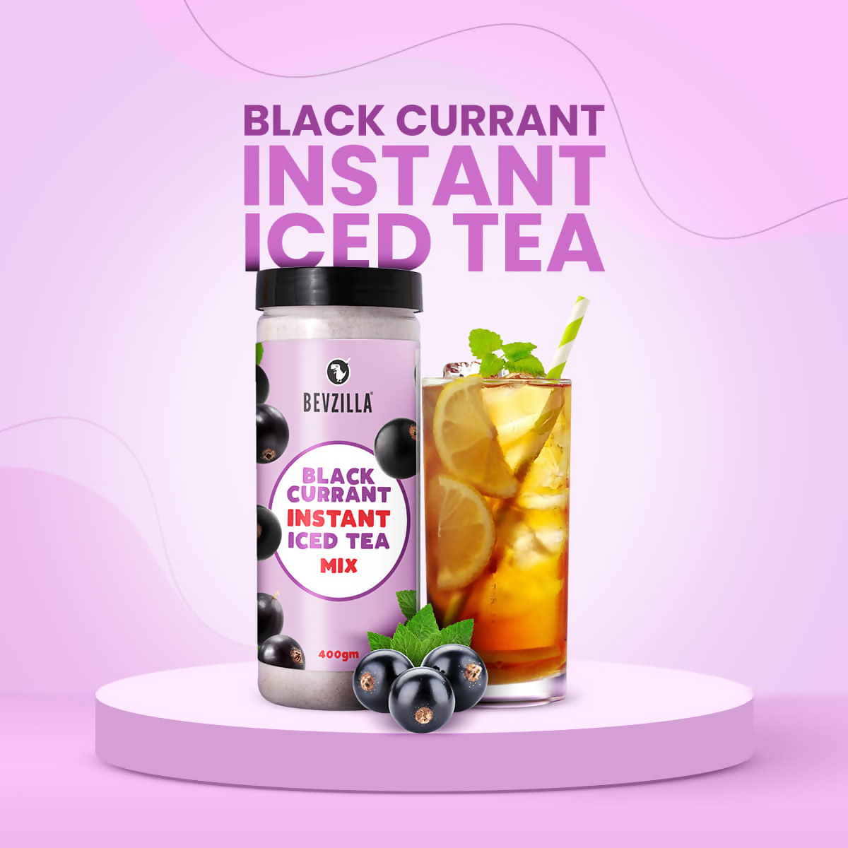 Bevzilla Black Currant Instant Iced Tea Mix 