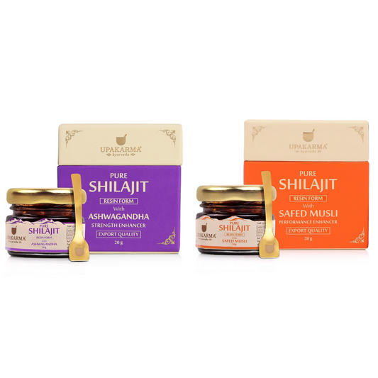 Upakarma Ayurveda Pure SJ Resin with Safed Musli & Pure SJ Resin with Ashwagandha Combo 