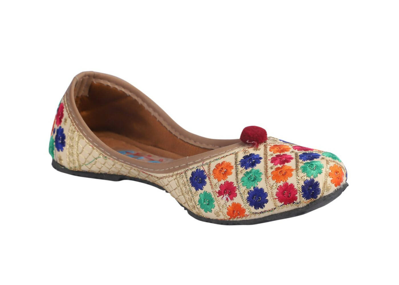 Tiny Bugs Girls Ethnic Floral Embroidered Juttis - Multi  Grab2Buy Tiny Bugs Grab2Buy