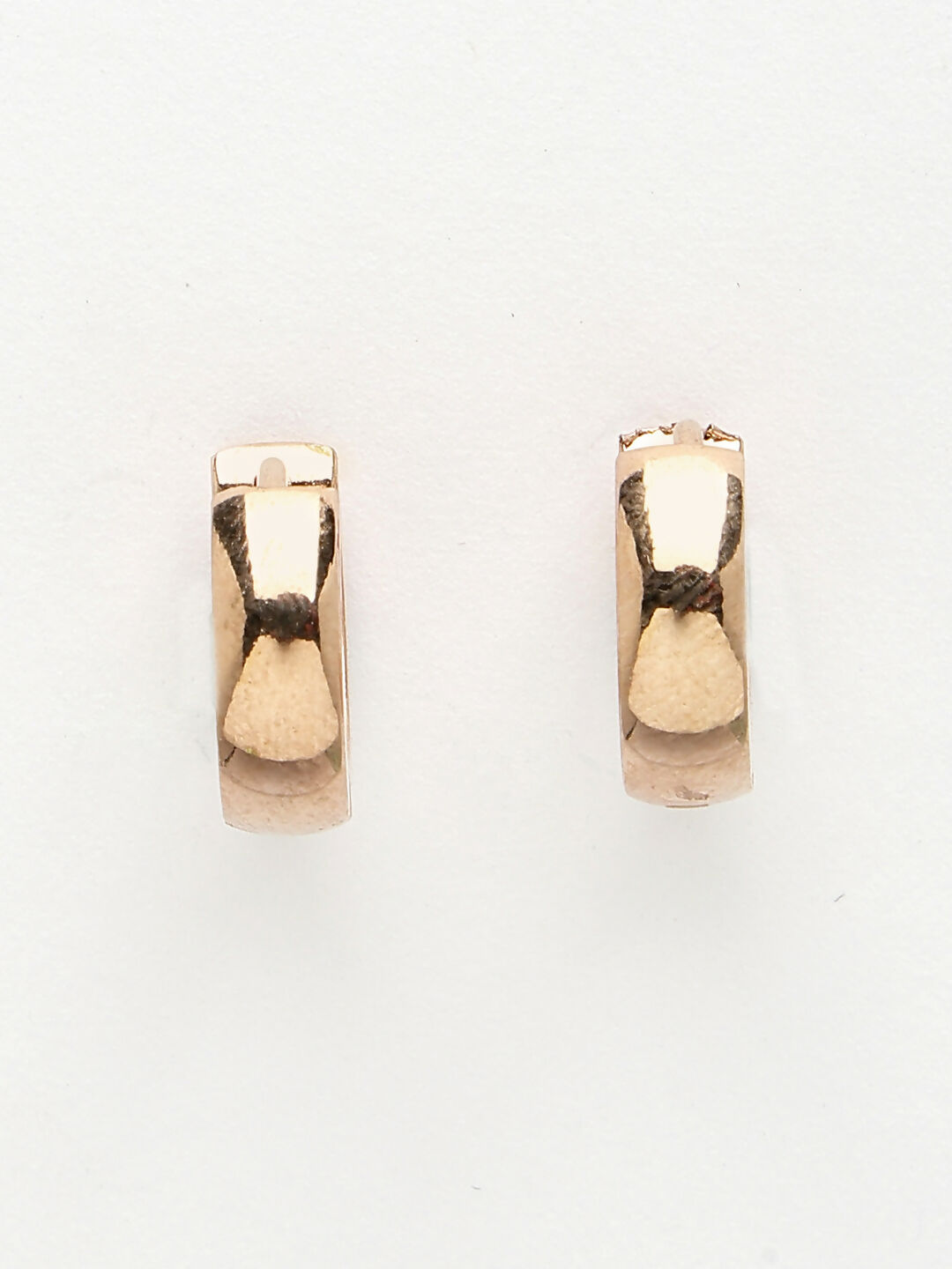 NVR Men's Rose Gold Stainless Steel Hoop Earrings - Grab2buy