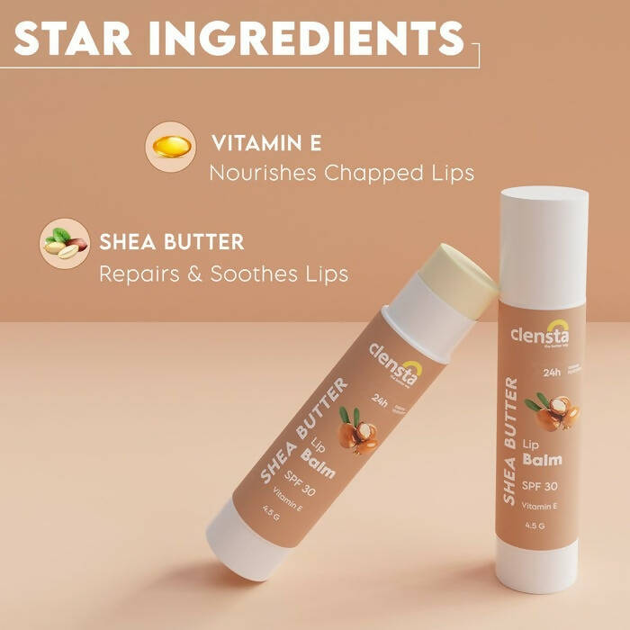 Clensta Shea Butter Lip Balm to Repair & Moisturize Chapped Lips 