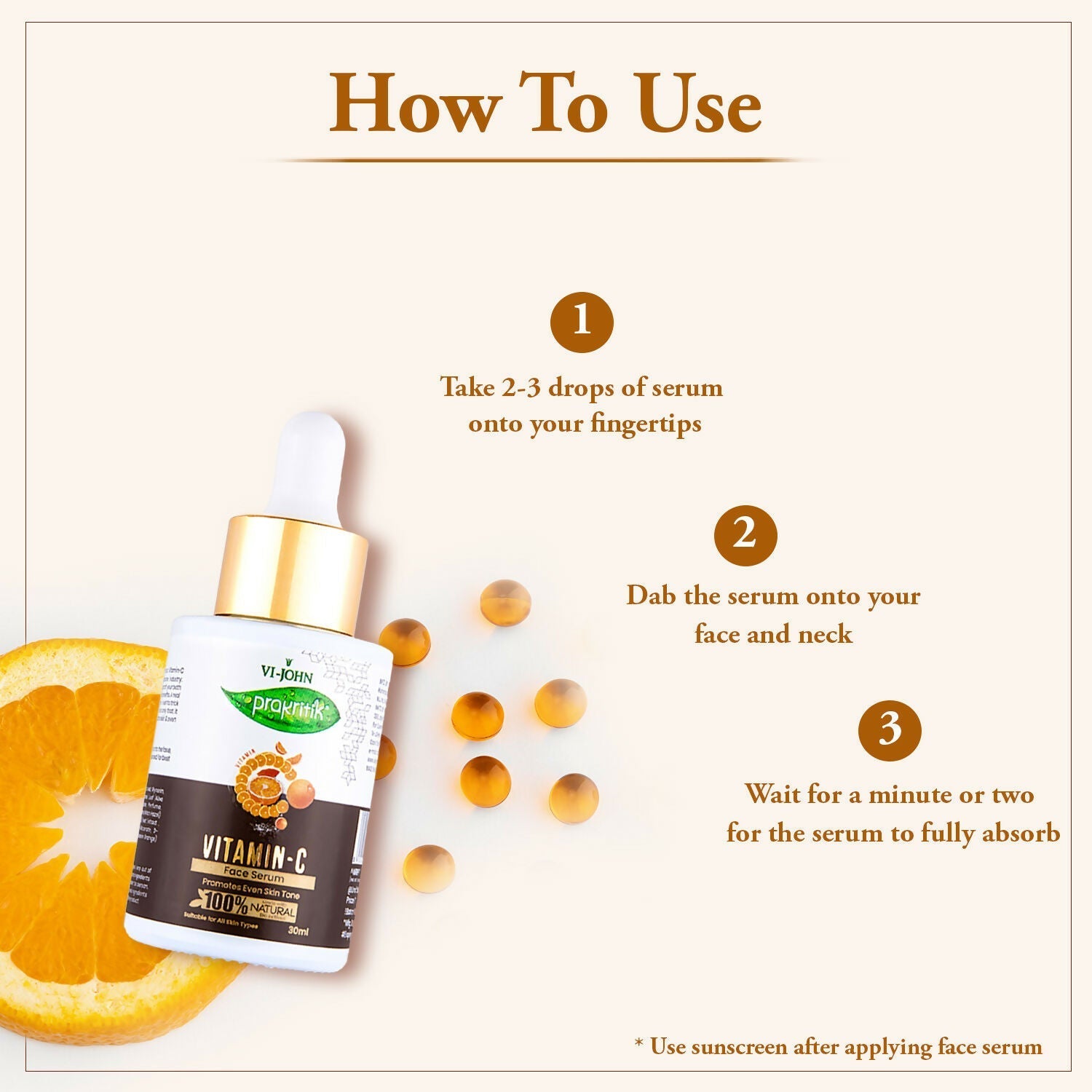 VI-JOHN Prakritik Vitamin C Face Serum Brightening, Anti-Aging & Glowing Skin, 100% Bio-Actives  Grab2Buy VI-JOHN Grab2Buy