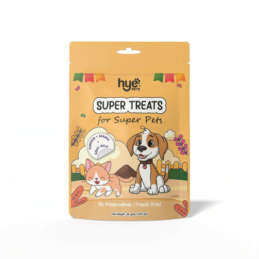 Hye Pets Super Treats For Super Pets – Freeze Dried Treats Made With Goat Milk, Pumpkin & Banana 