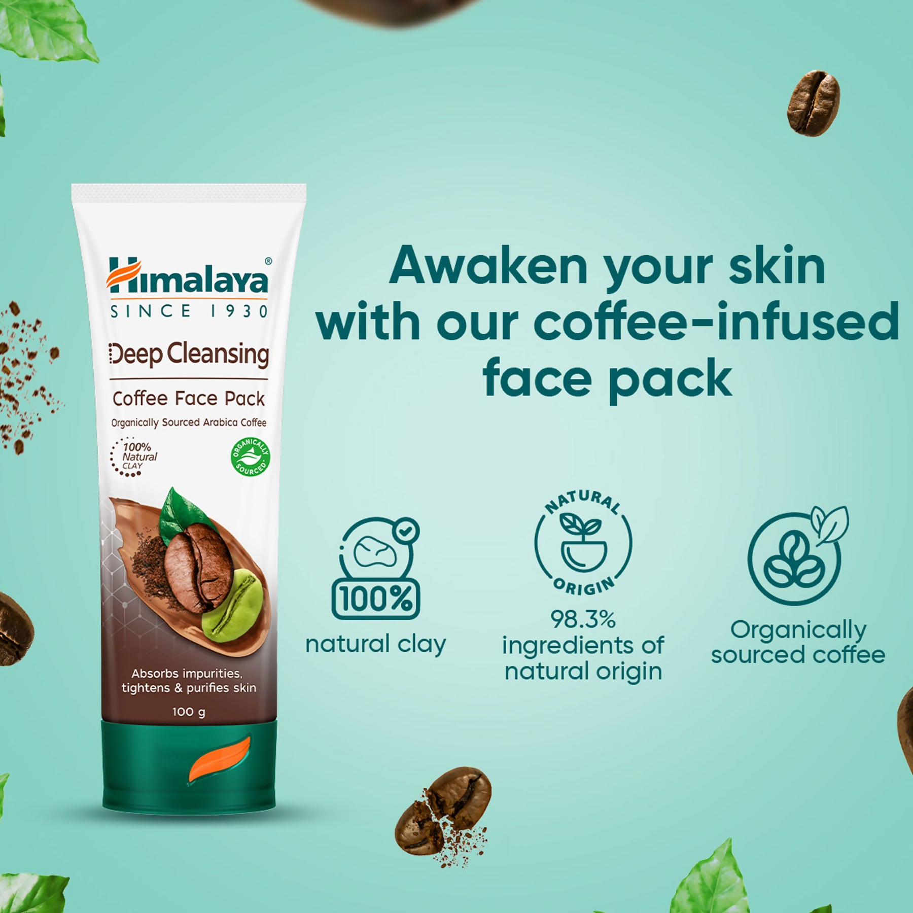 Himalaya Deep Cleansing Coffee Face Pack | Ayurvedic Coffee Face Mask for Clear Skin 
