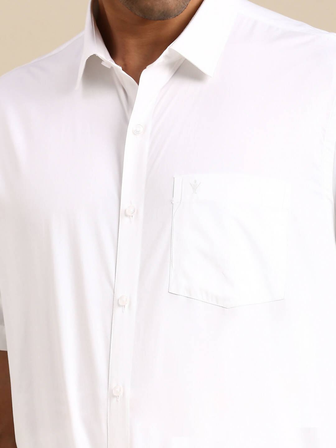 Ramraj Cotton Mens Half Sleeve White Shirt Plus Size - Pure Cotton 
