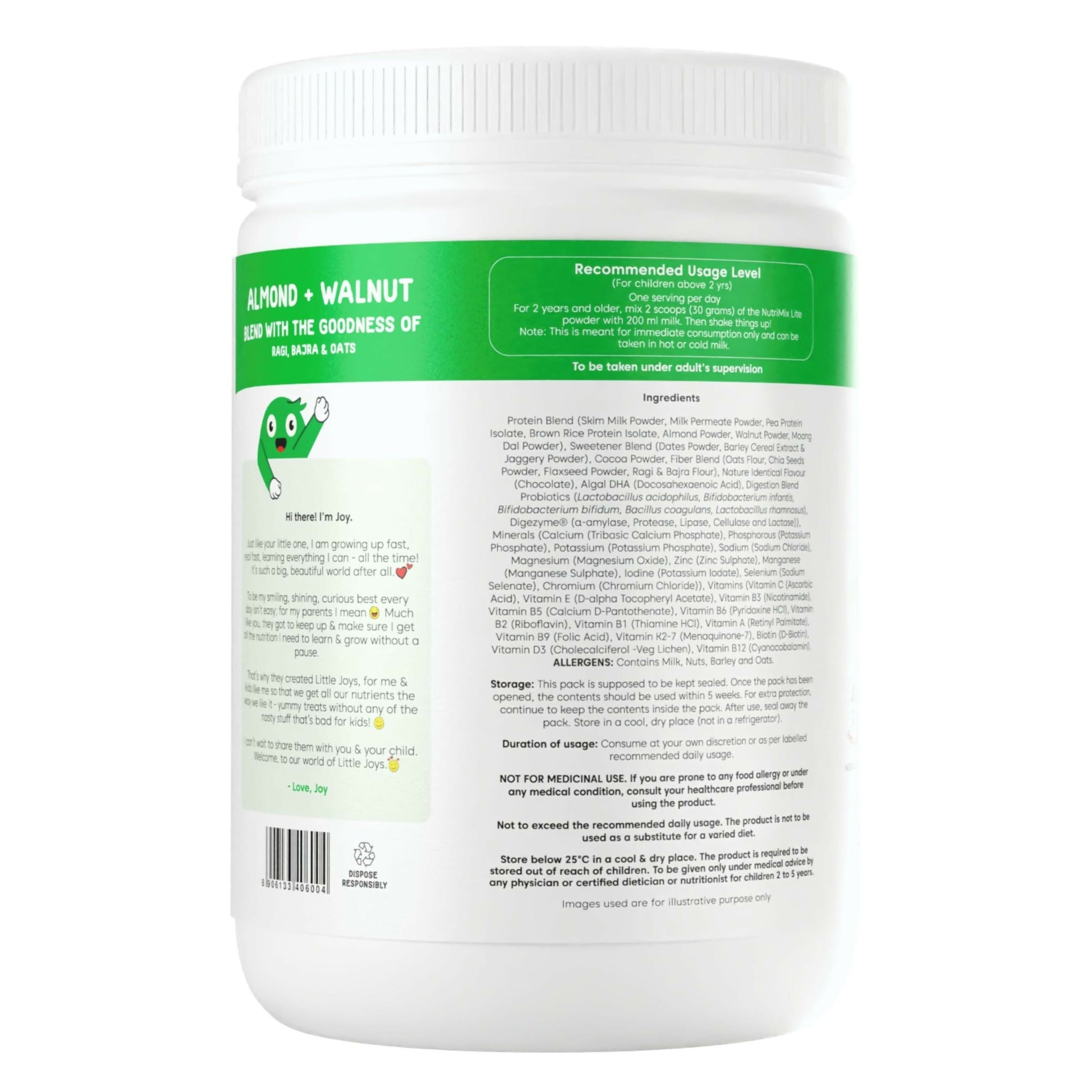 Little Joys Nutrimix Lite Powder for Young Kids (2-6 Years) - Chocolate Flavour 