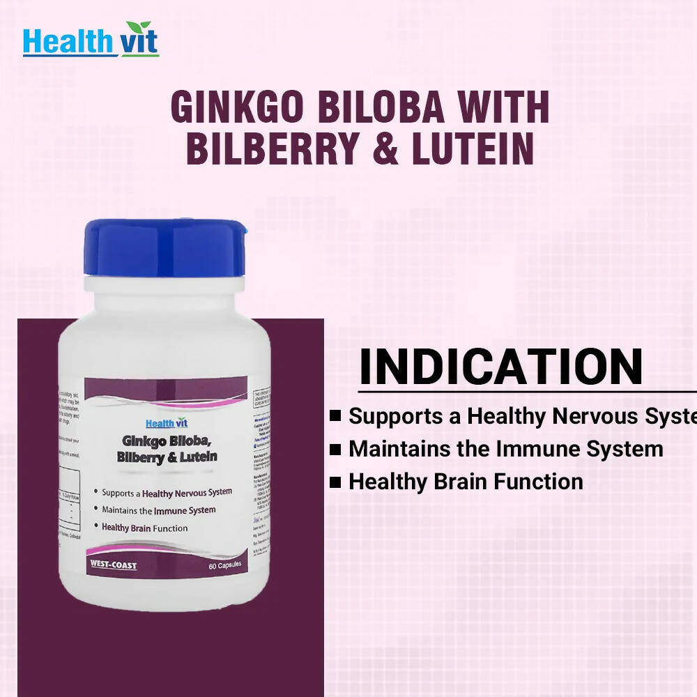 Healthvit Ginkgo Biloba Billberry And Lutein Capsules - Grab2buy