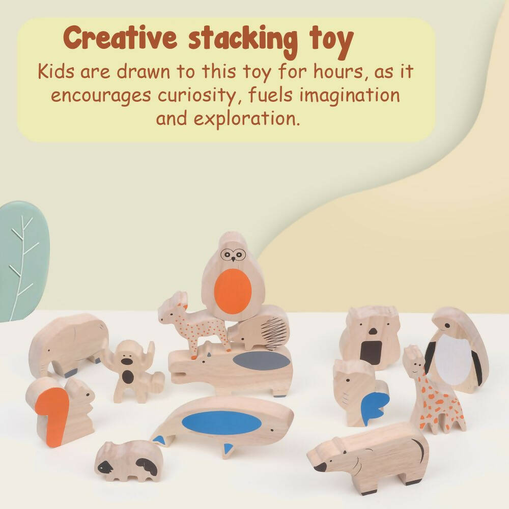 Matoyi Wooden Balancing Animals - 14 Pcs Set - Grab2buy