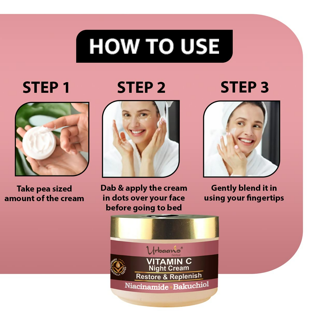Urbaano Herbal Vitamin C Night Cream Glow  Grab2Buy Urbaano Herbal Grab2Buy