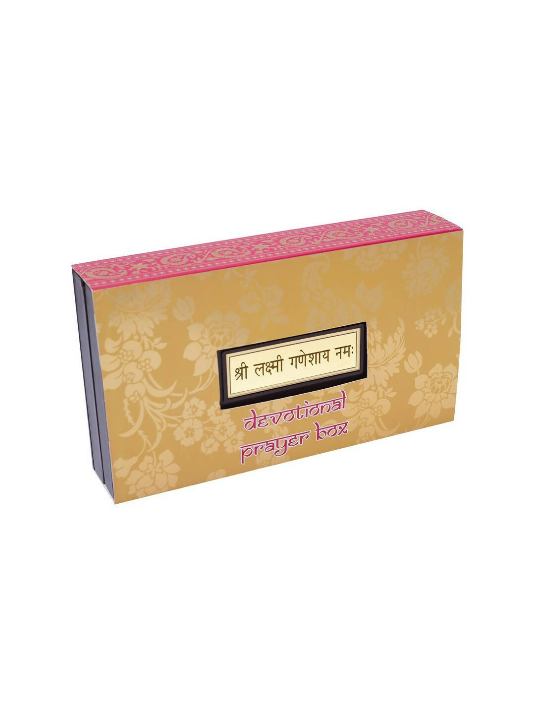 Golden Peacock 24 KT Gold-Polished Laxmi, Ganesha, Saraswati Pooja Box 