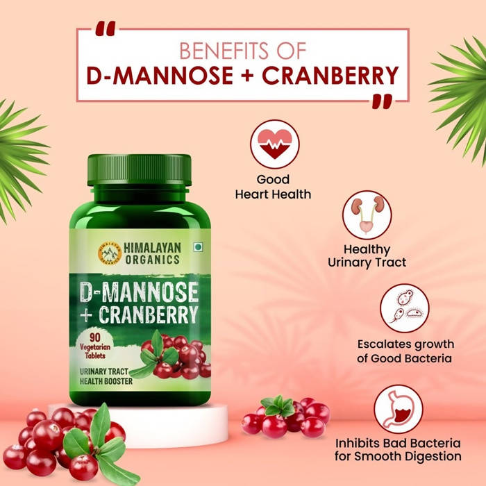 Himalayan Organics D-Mannose + Cranberry Vegetarian Capsules 