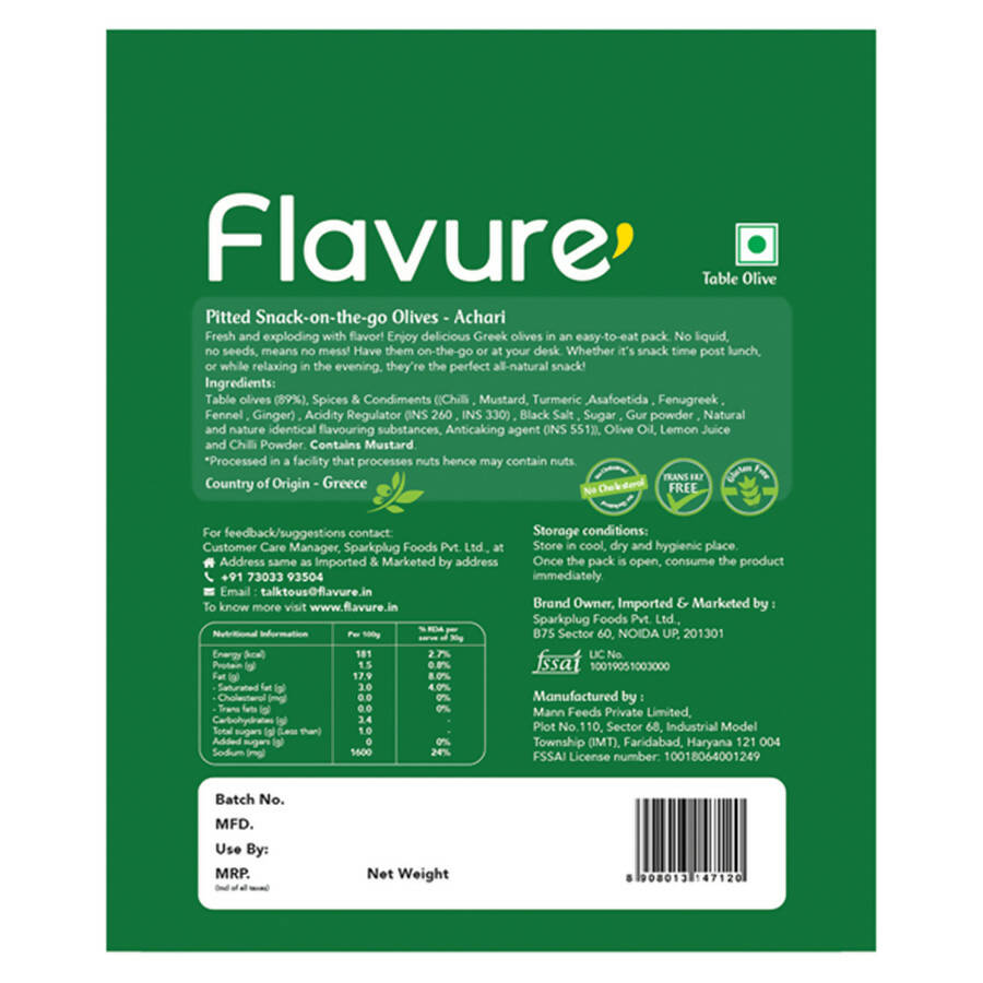Flavure Snack-On-The-Go Olives Achari 