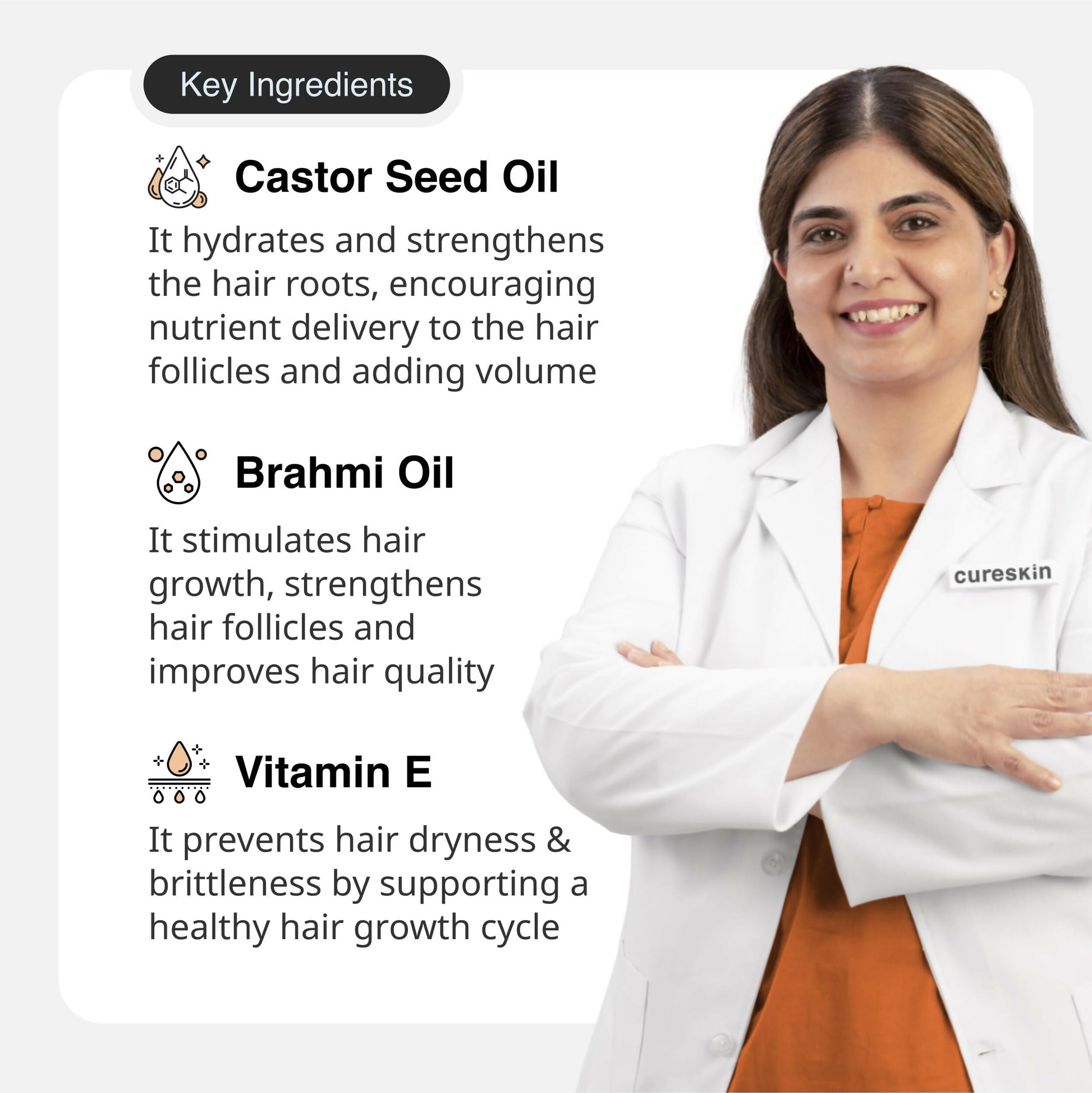 Cureskin Eye Brow & Lash Oil - Eyelash Growth Serum 