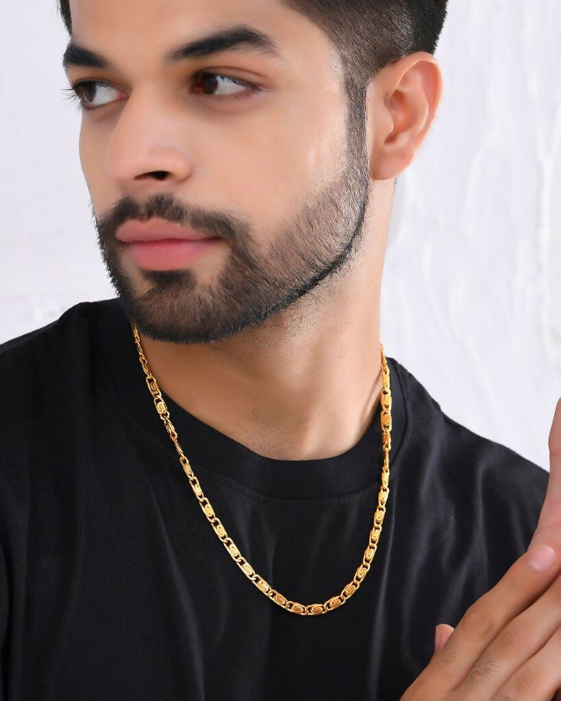 VOJ Gold-Polished Statement Chain 
