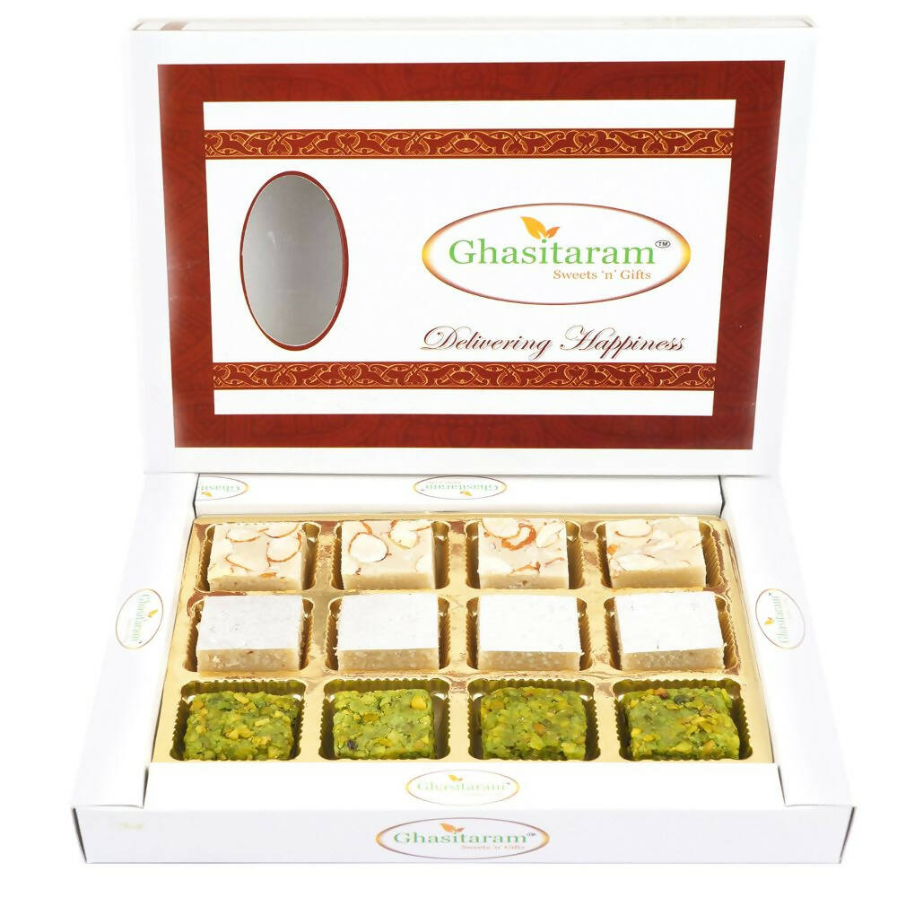 Ghasitaram Pure Kaju Badam Pista Barfi - Grab2buy