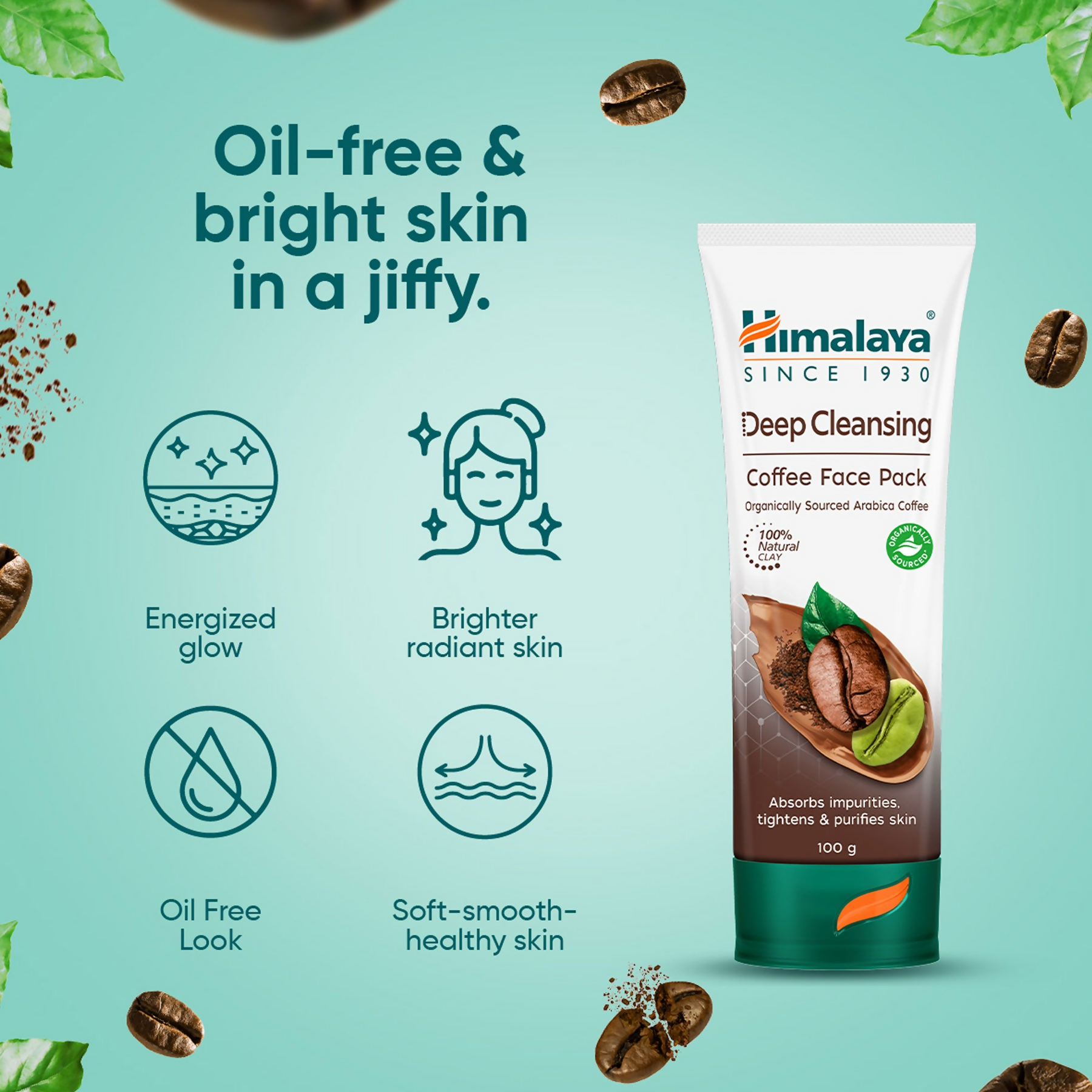 Himalaya Deep Cleansing Coffee Face Pack | Ayurvedic Coffee Face Mask for Clear Skin 