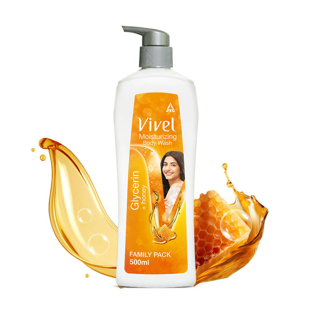 Vivel Moisturizing Body Wash Glycerin & Honey Pump Bottle Shower Gel for Soft Glowing Skin  Grab2Buy Vivel Grab2Buy