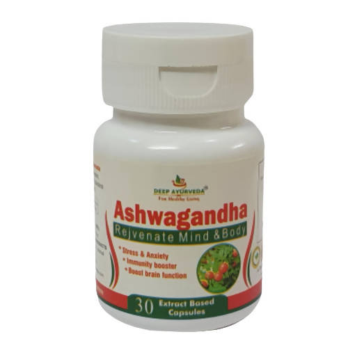 Deep Ayurveda Ashwagandha 500mg Veg Capsules - Grab2buy