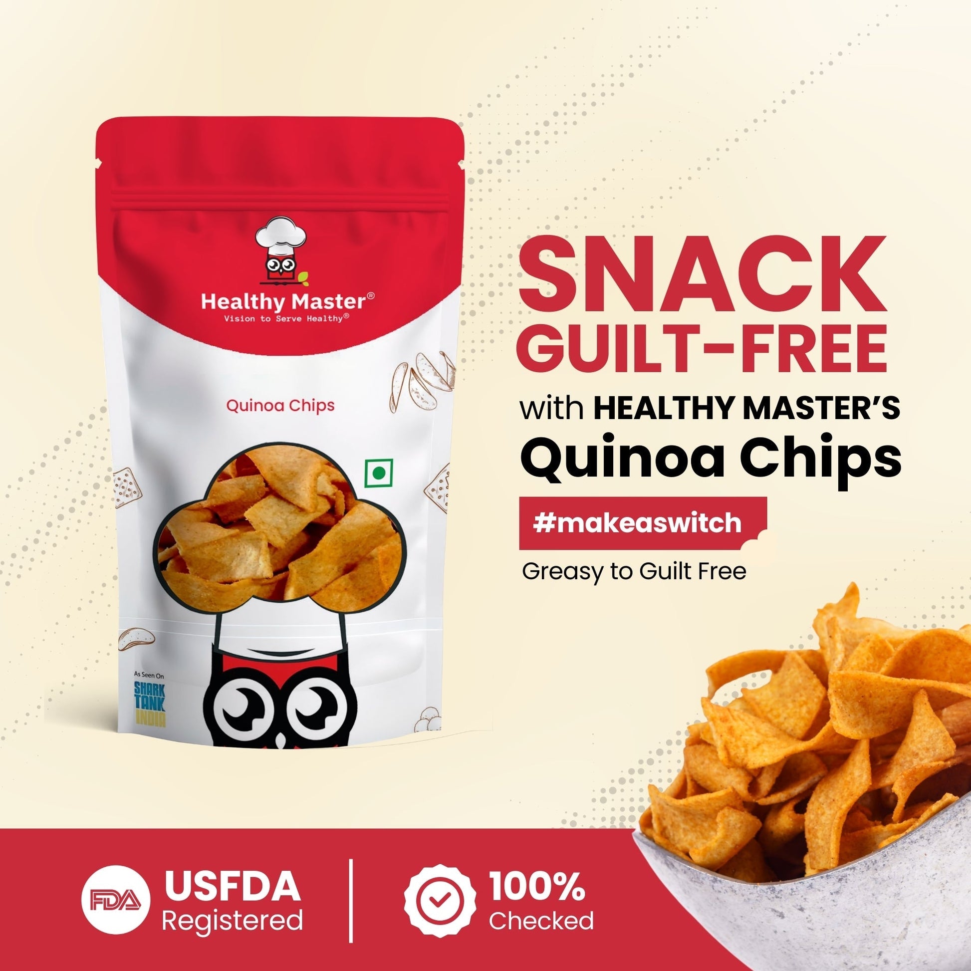 Healthy Master Light & Crispy Quinoa Chips | Millet Chips 