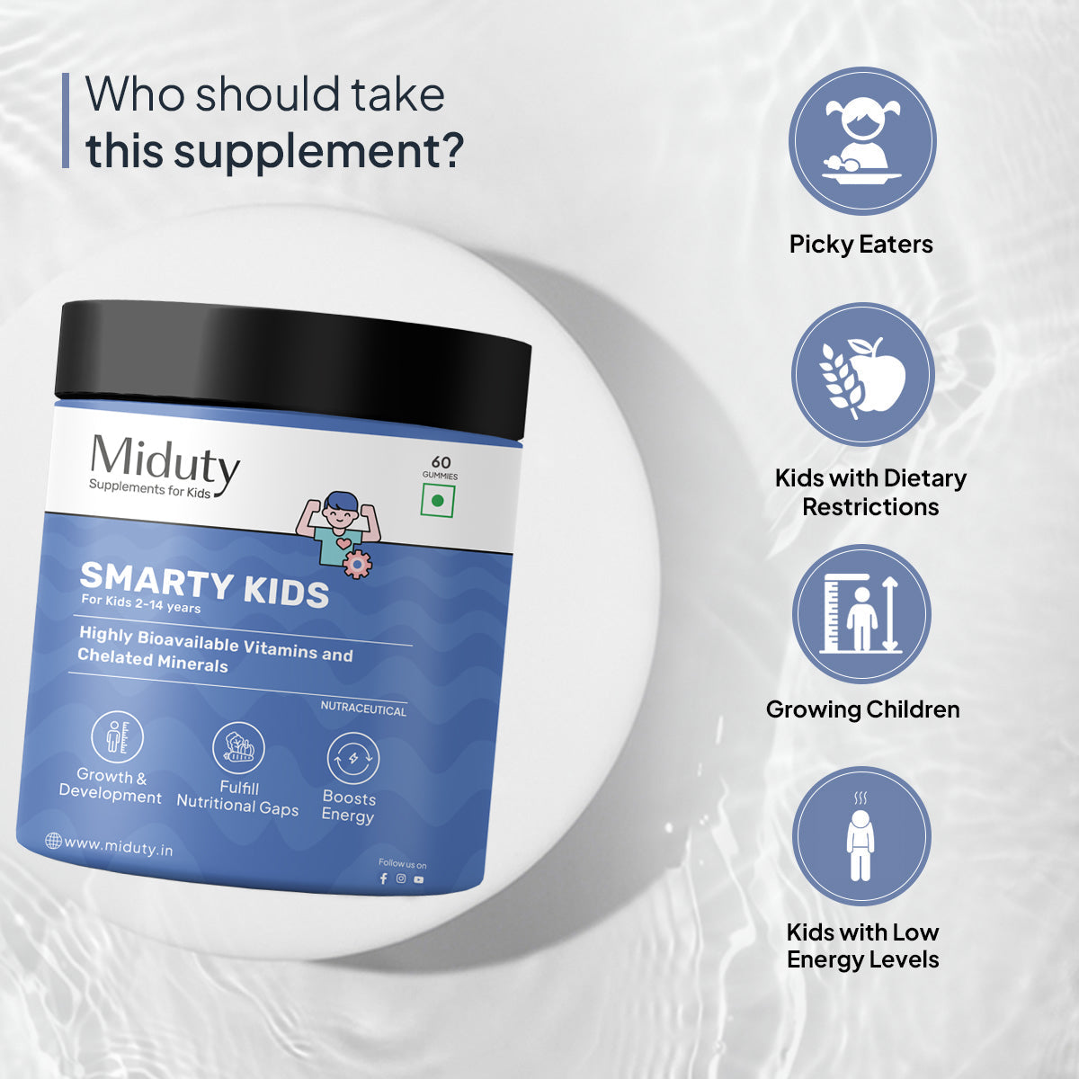 Miduty by Palak Notes Smarty Kids Multivitamin Gummies 