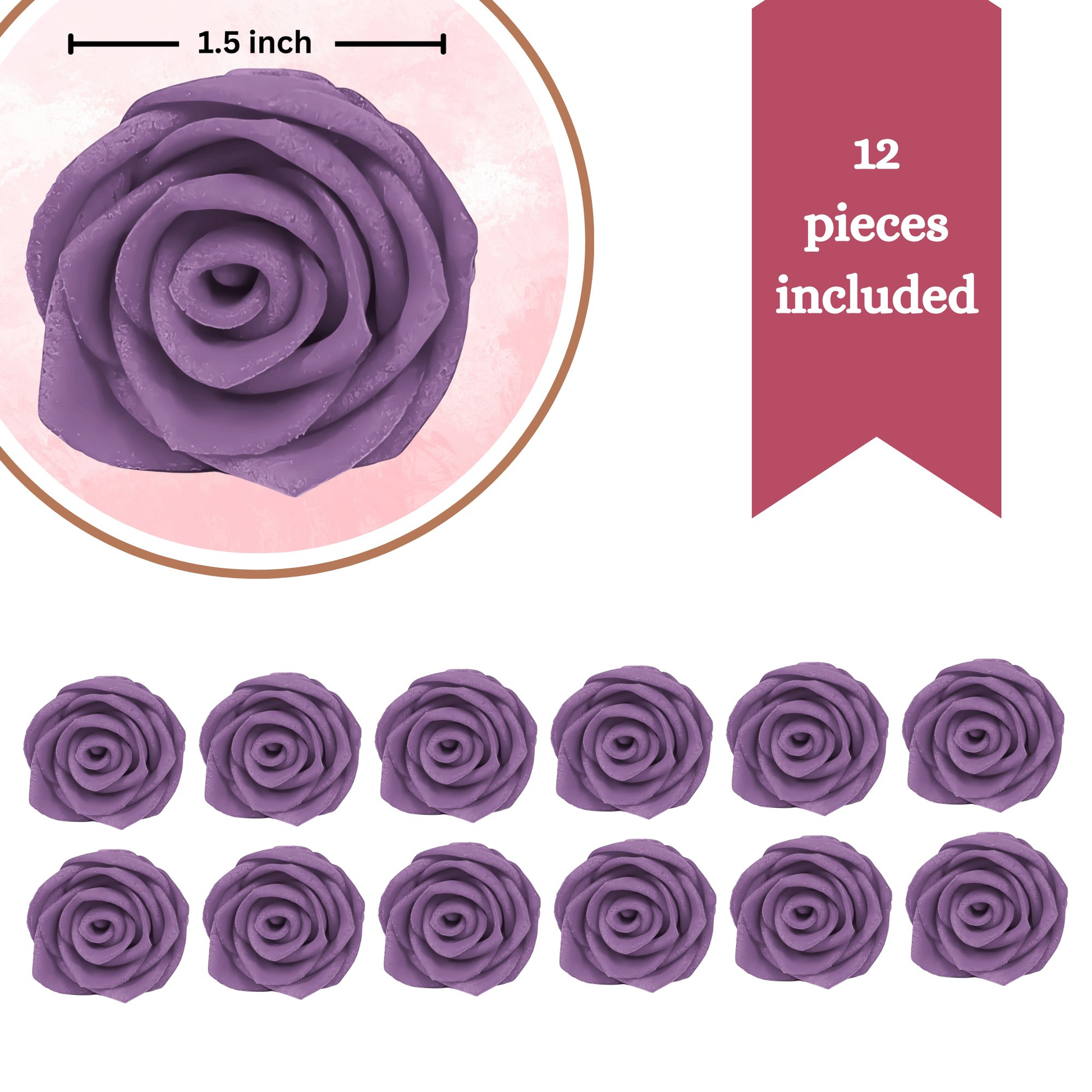 Confect True Purple | Edible Sugar Roses Topper