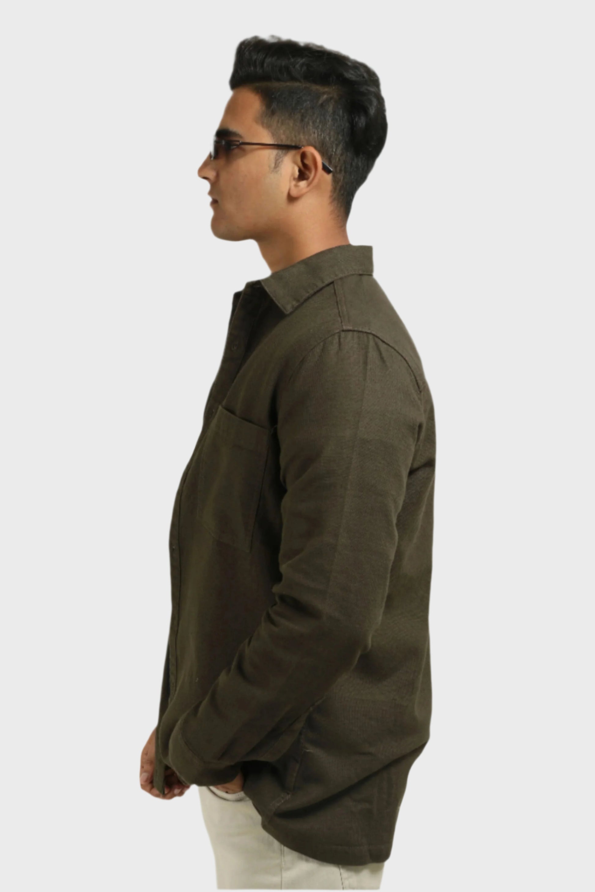 Xkind Olive Green Regular Fit Shacket  Grab2Buy Xkind Grab2Buy