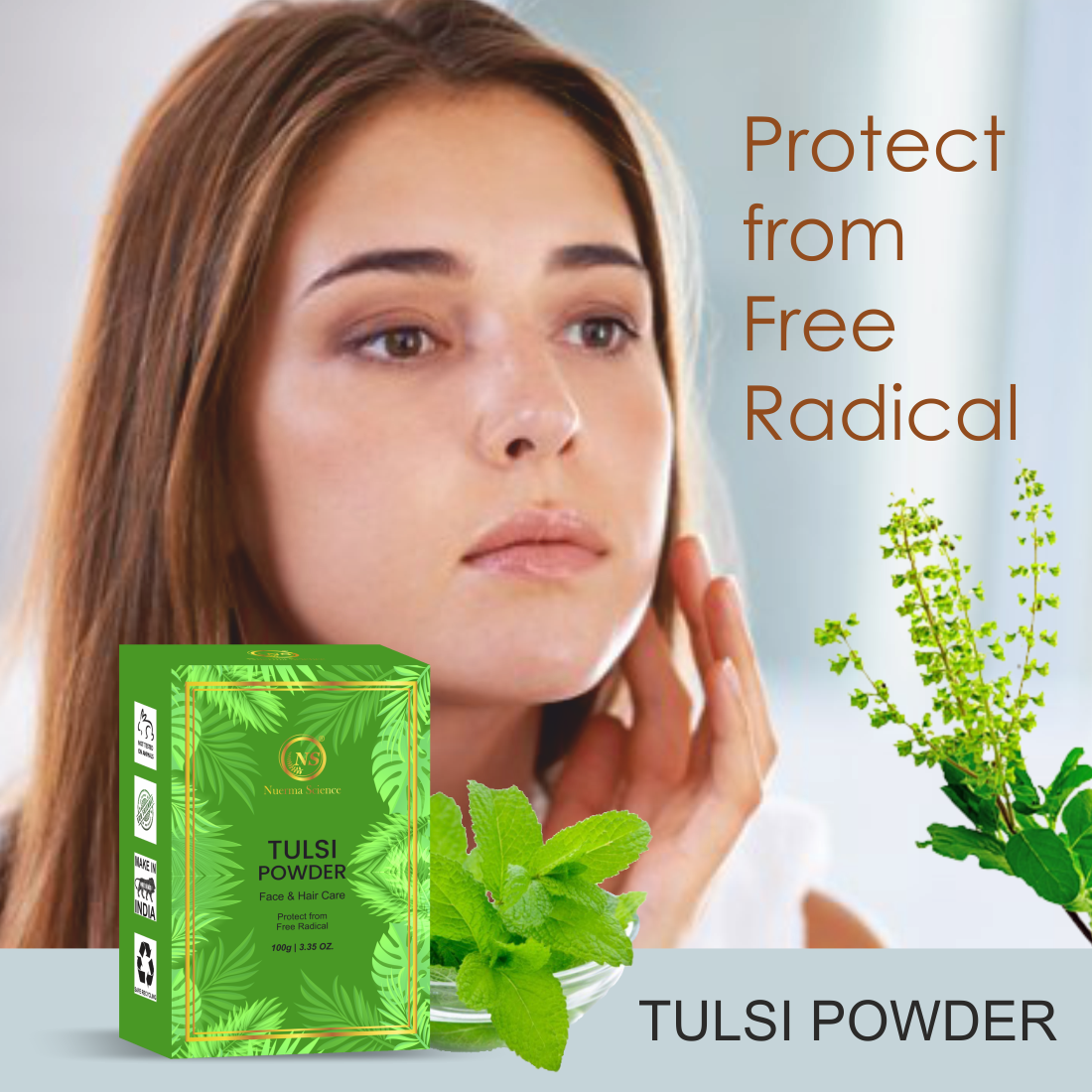Nuerma Science Tulsi Natural Powder For Face & Hair Care 
