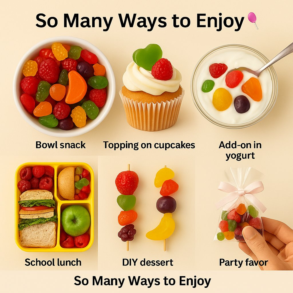 Confect Fruity Classic Gummies | Pack of Strawberry, Watermelon, Grape, Orange, Apple, Banana Gummies |