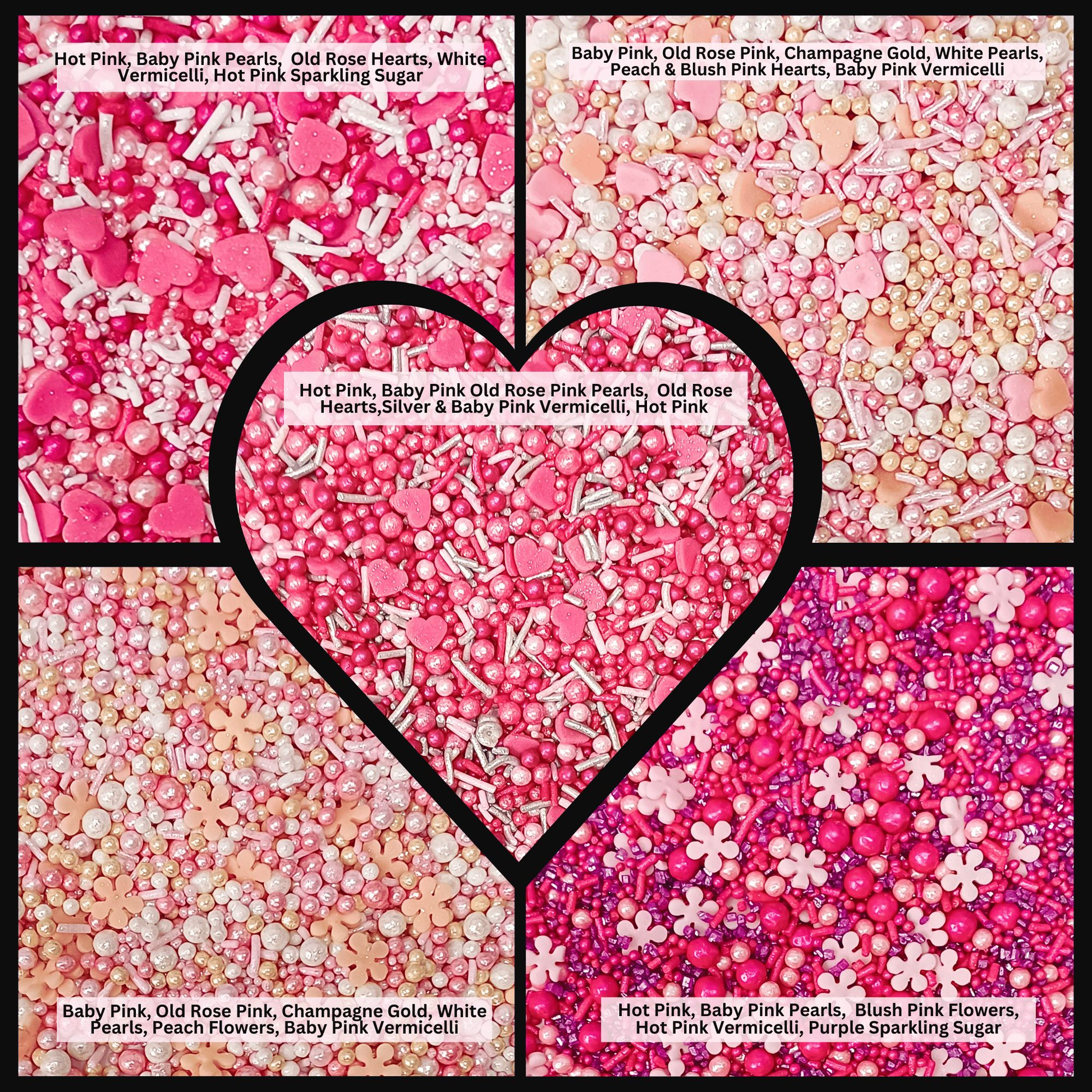 Confect Valentine Sprinkles | 14 Edible Decoration for Baking & Dessert  Grab2Buy Confect Grab2Buy