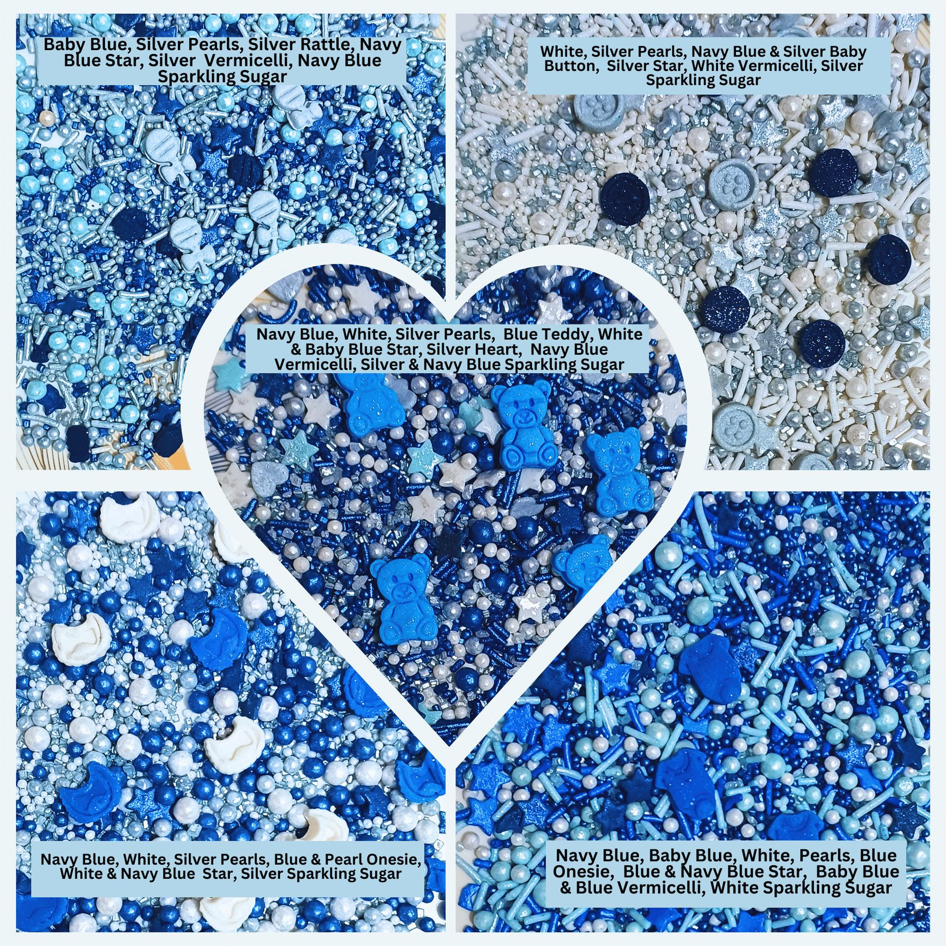 Confect Boys Baby Shower Sprinkles | Baby Blue Sprinkles for Cake & Cupcake Decorating