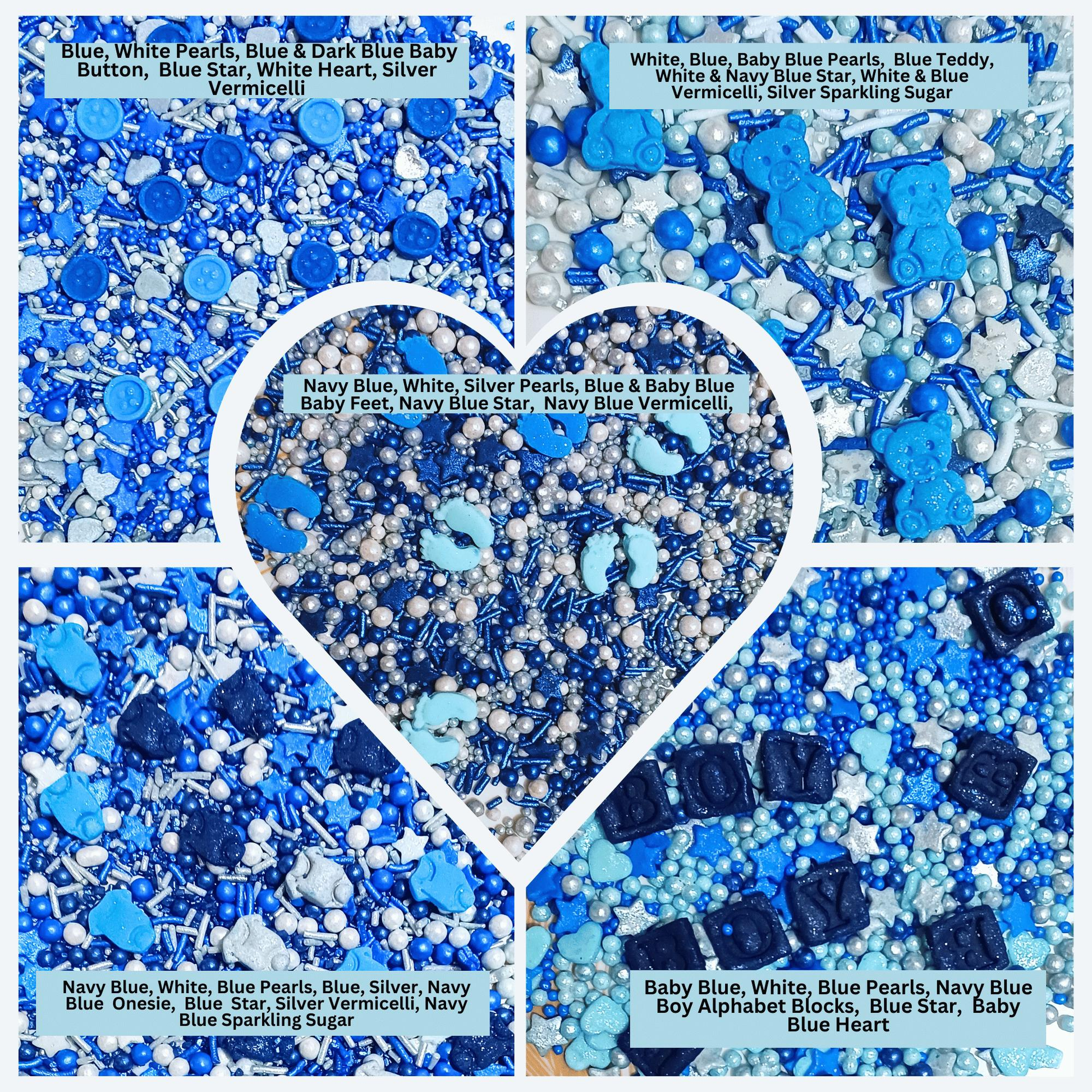 Confect Boys Baby Shower Sprinkles | Gender Reveal Sprinkles | Edible Sprinkles Assorted