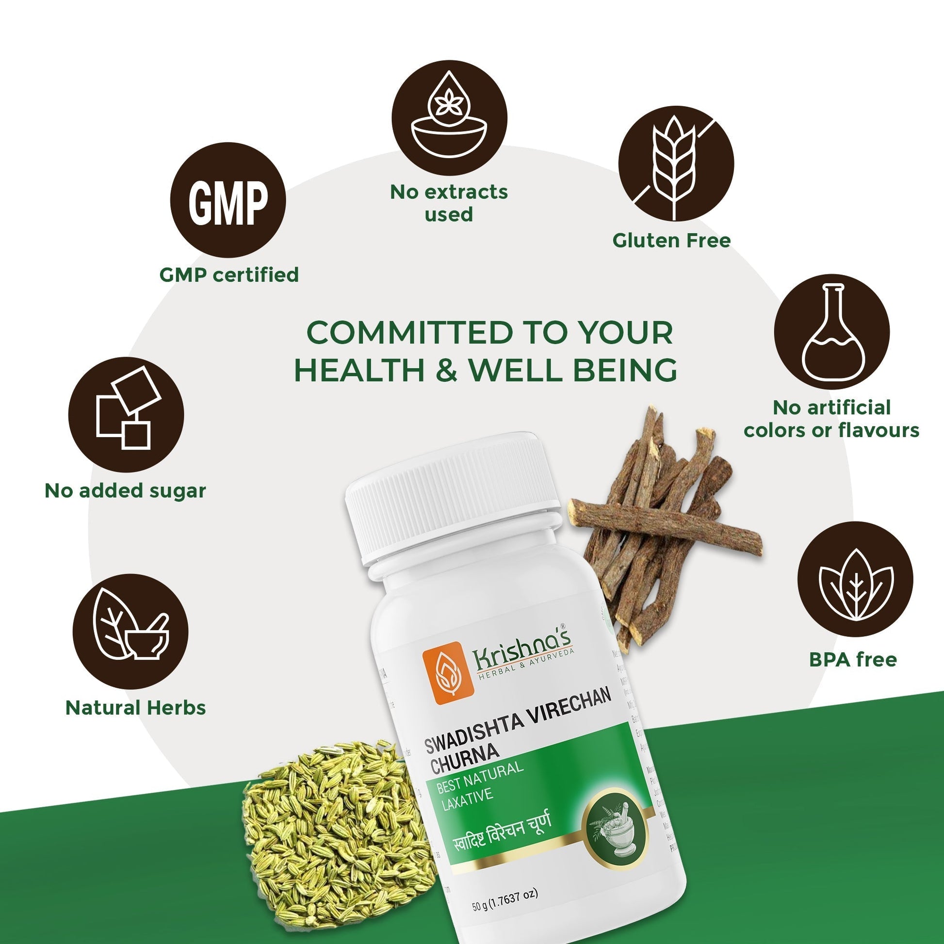 Krishna'S Herbal & Ayurveda Swadishta Virechan Churna 