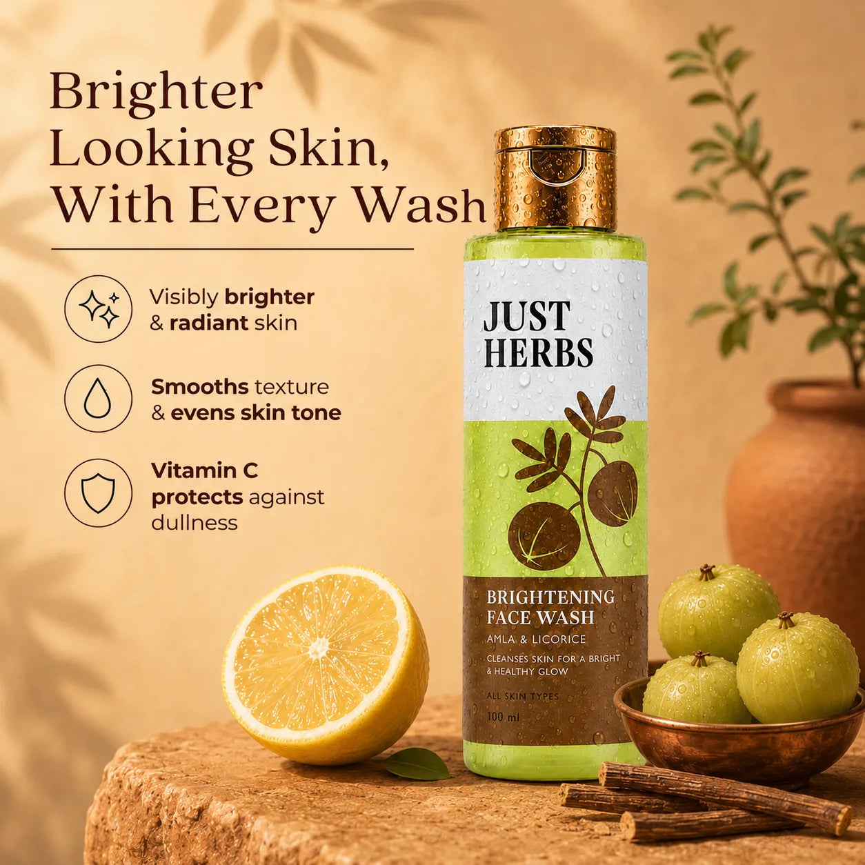 Brightening Face Wash - Vitamin C Amla & Liquorice Root 