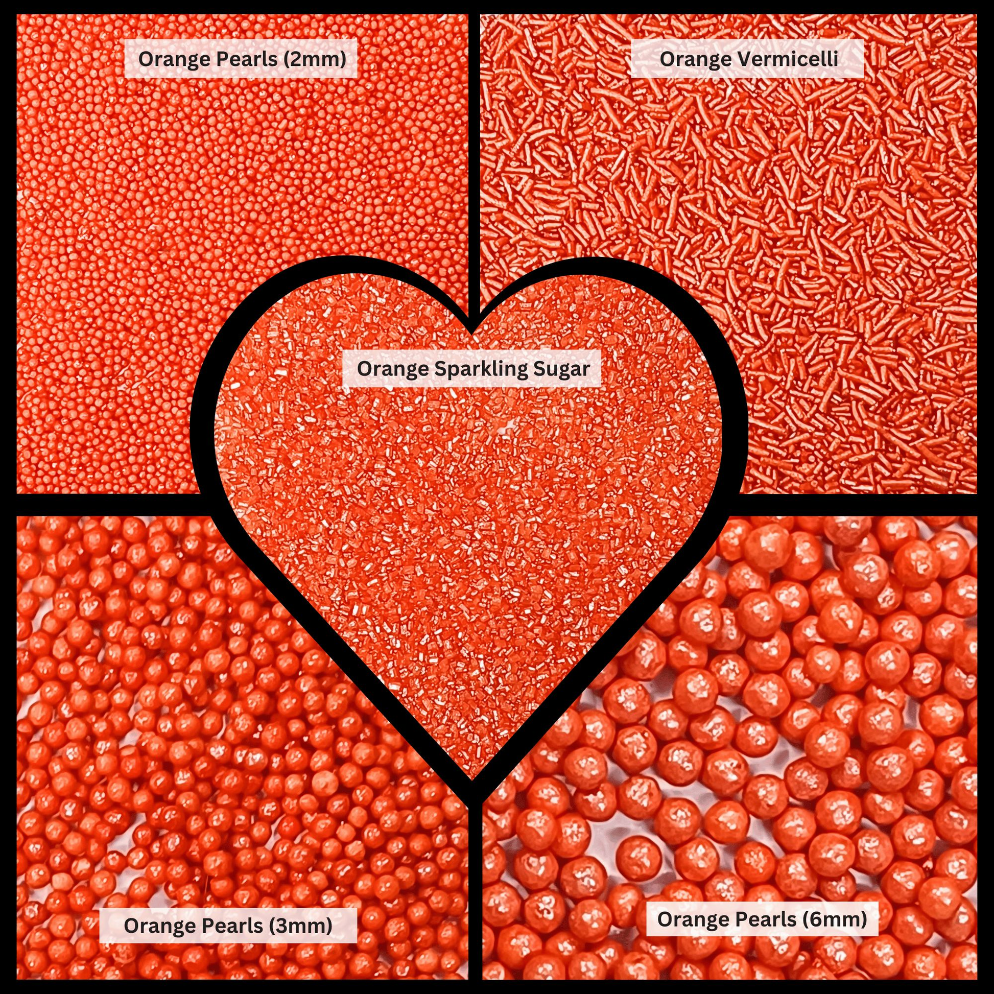 Confect Sprinkles for Cakes & Cupcakes Decoration | USP-23(Orange)