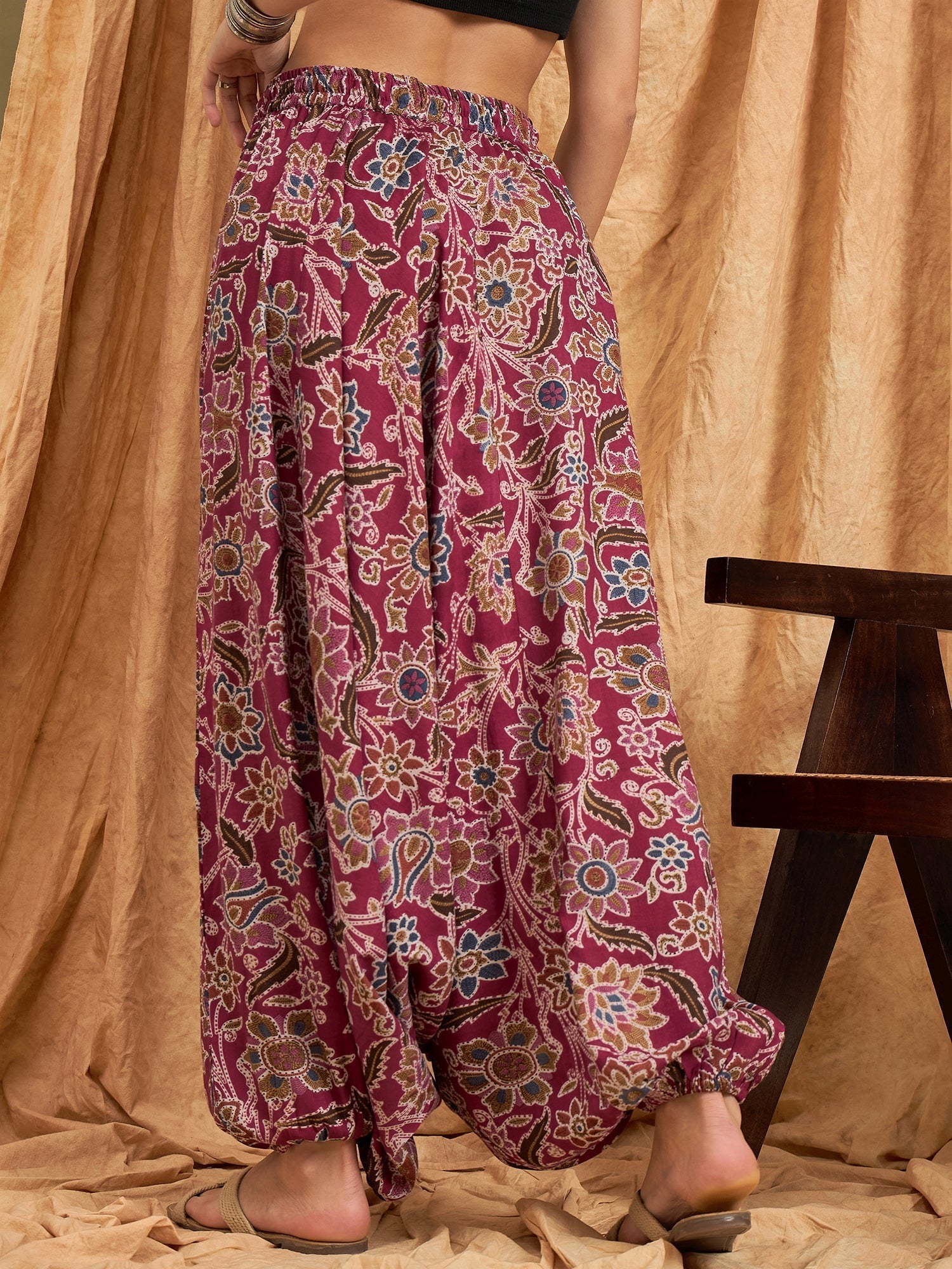 InWeave Burgundy Big Jaal Harem Pant 