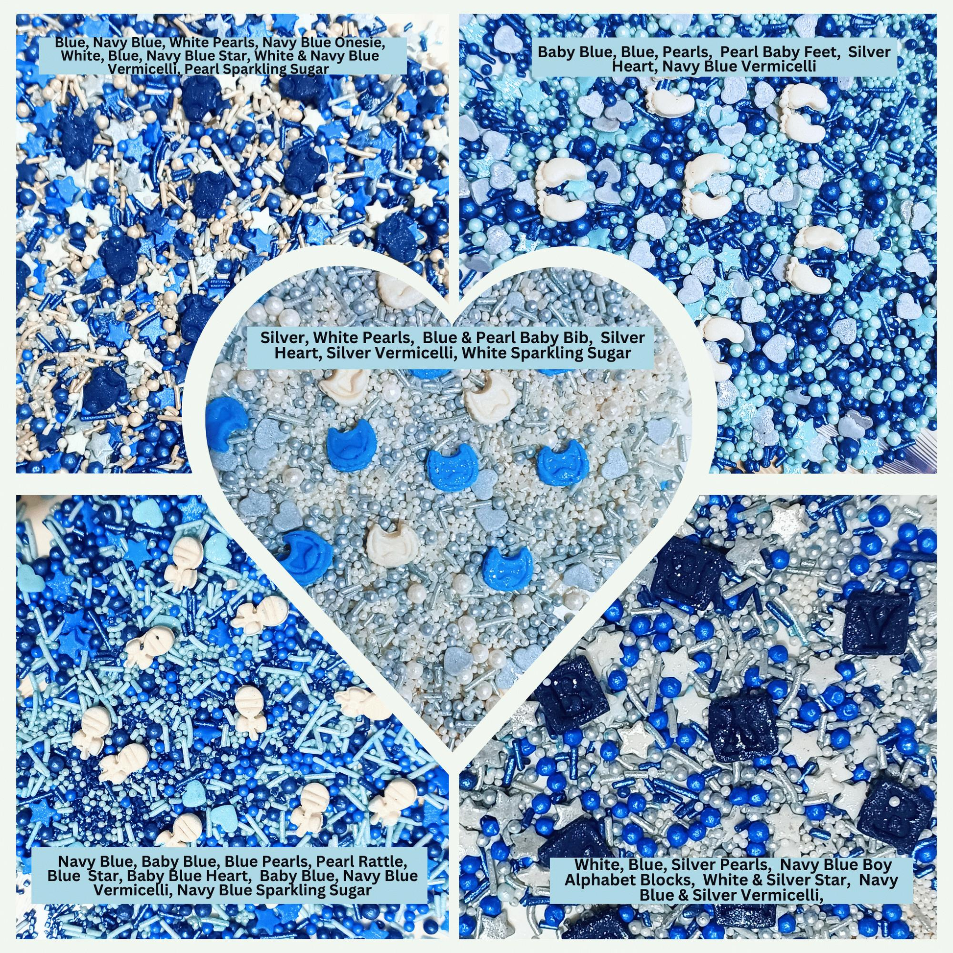 Confect Boys Baby Shower Sprinkles | Baby Blue Sprinkles for Cake & Cupcake Decorating
