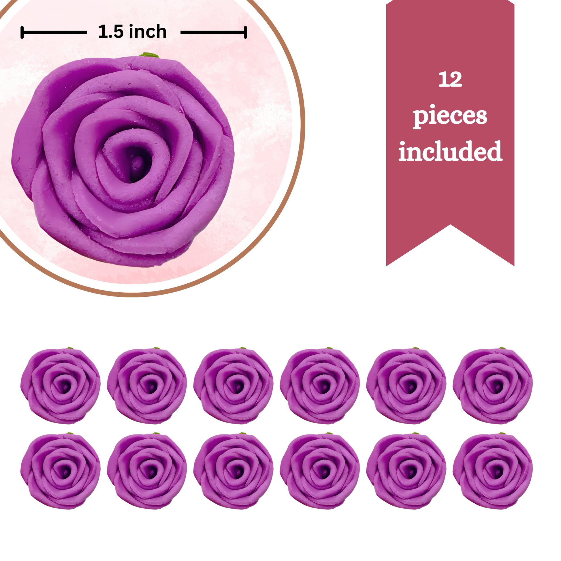 Confect Royal Fuchsia Pink | Edible Sugar Roses Topper