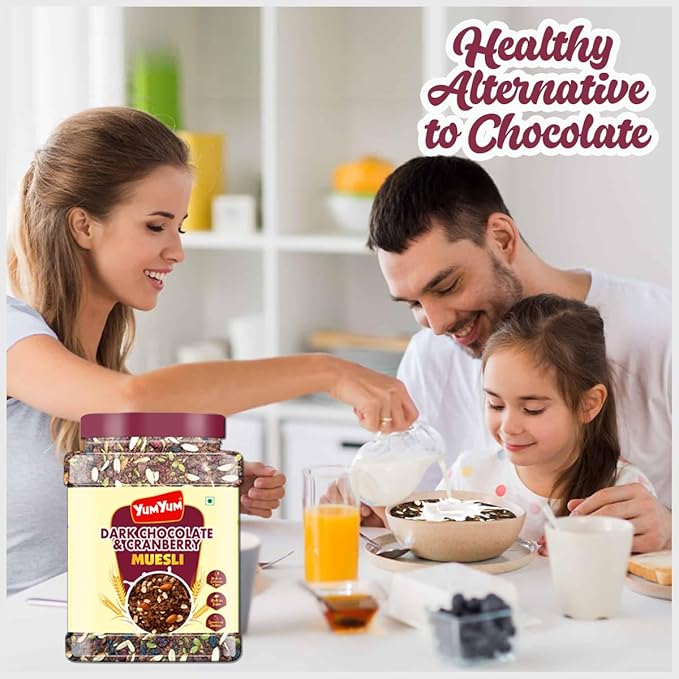 Yum Yum Dark Chocolate & Cranberry Muesli Jar  Grab2Buy Yum Yum Grab2Buy