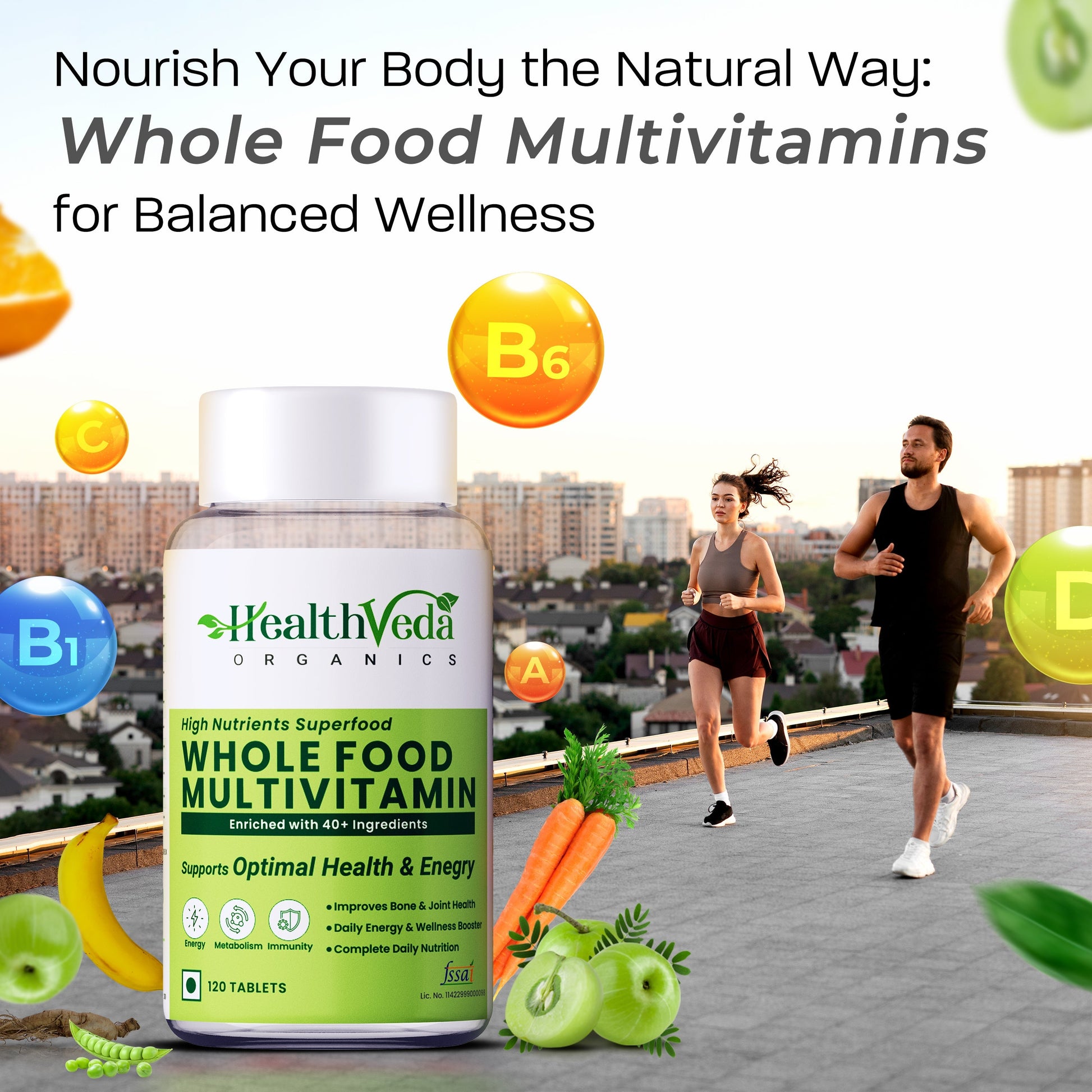 Health Veda Organics Whole Food Multivitamin Veg Tablets 