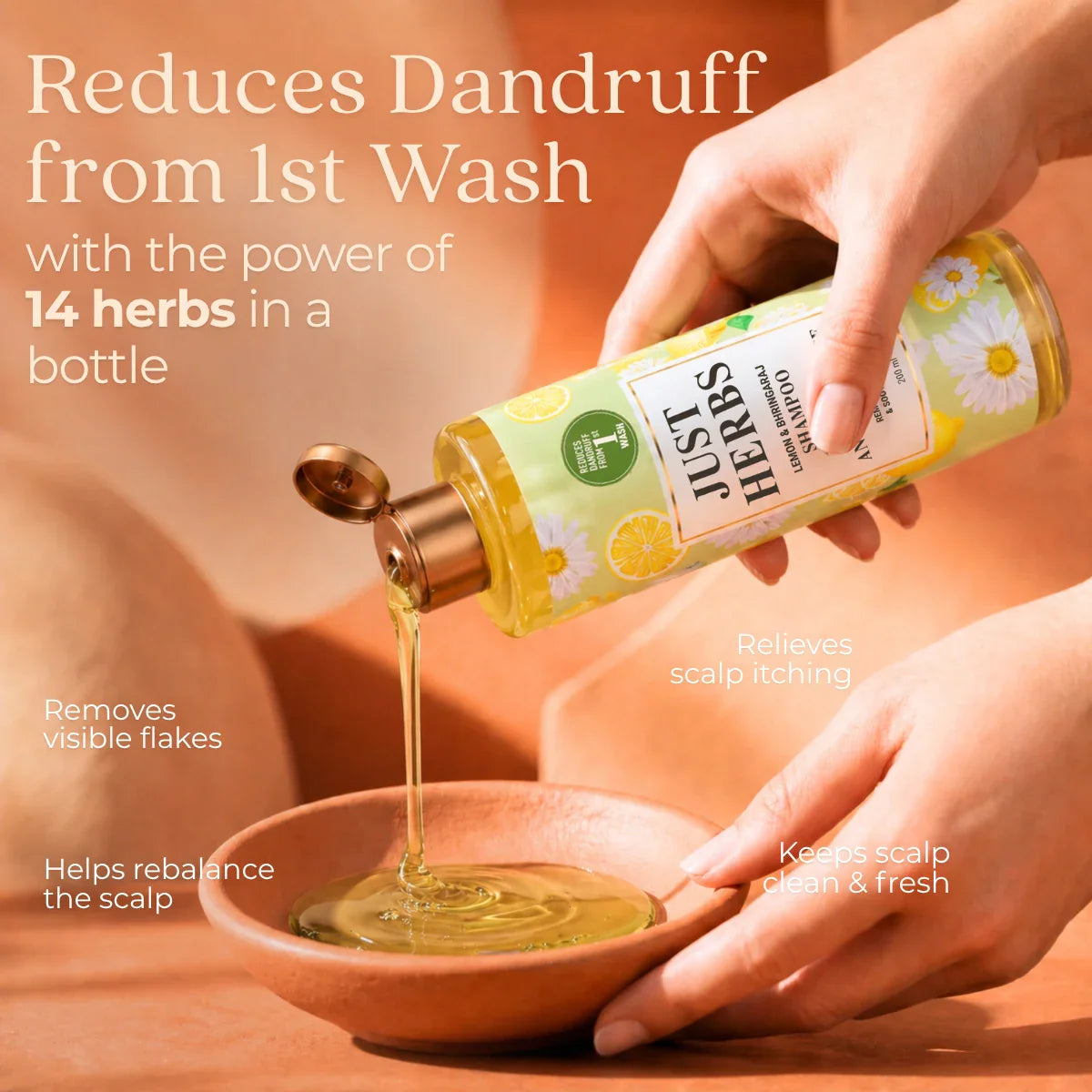 Anti Dandruff Shampoo | Lemon, Bhringraj & 12 Herbs 