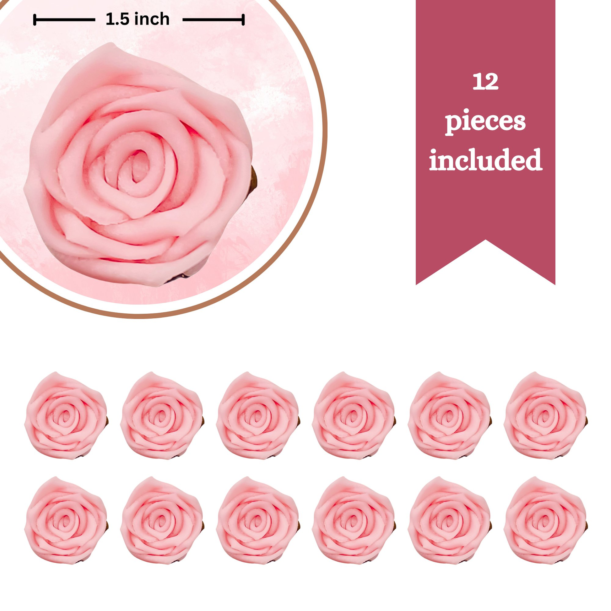 Confect Blush Pink | Edible Sugar Roses Topper