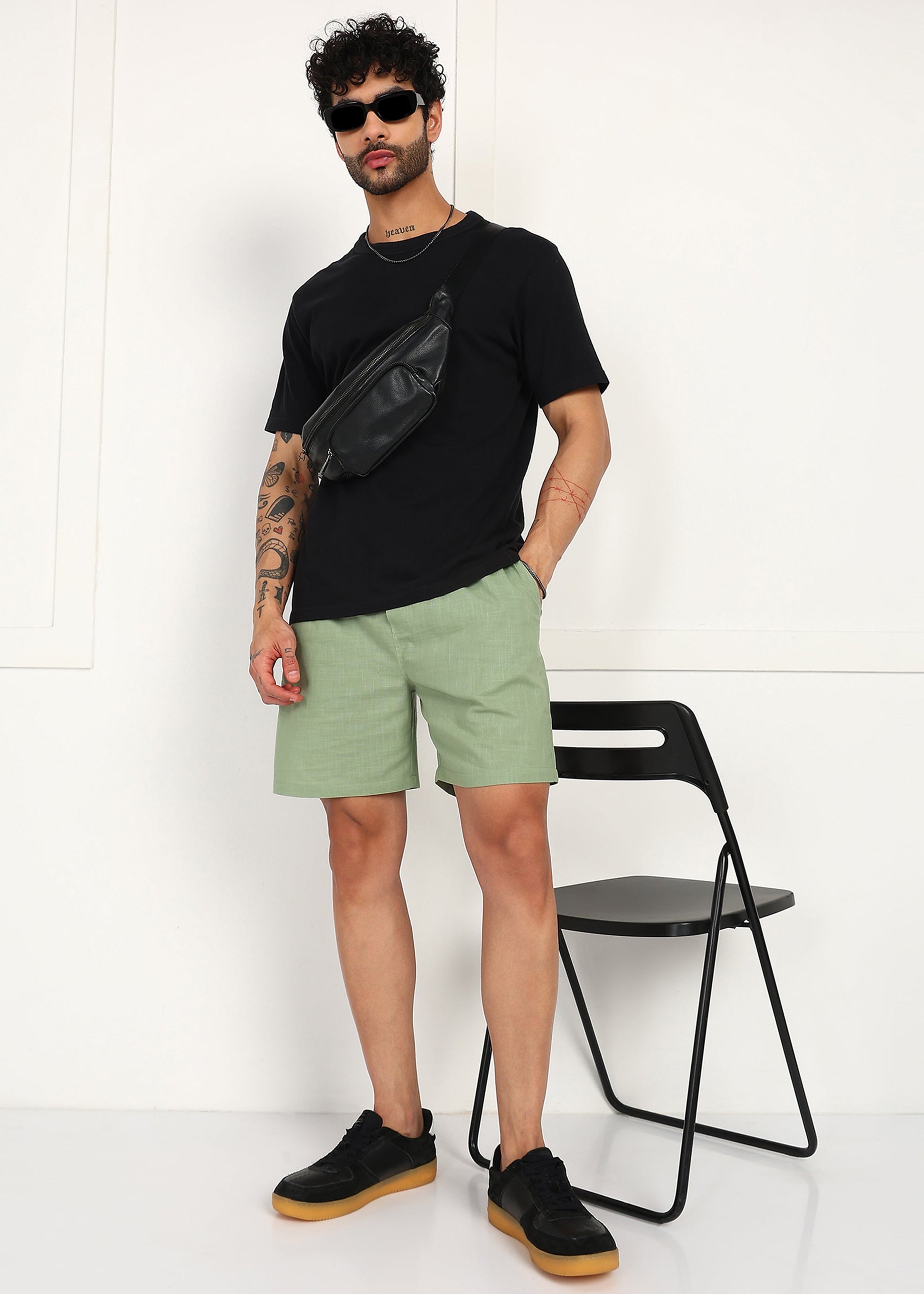 Fabmade Sage Linen Shorts