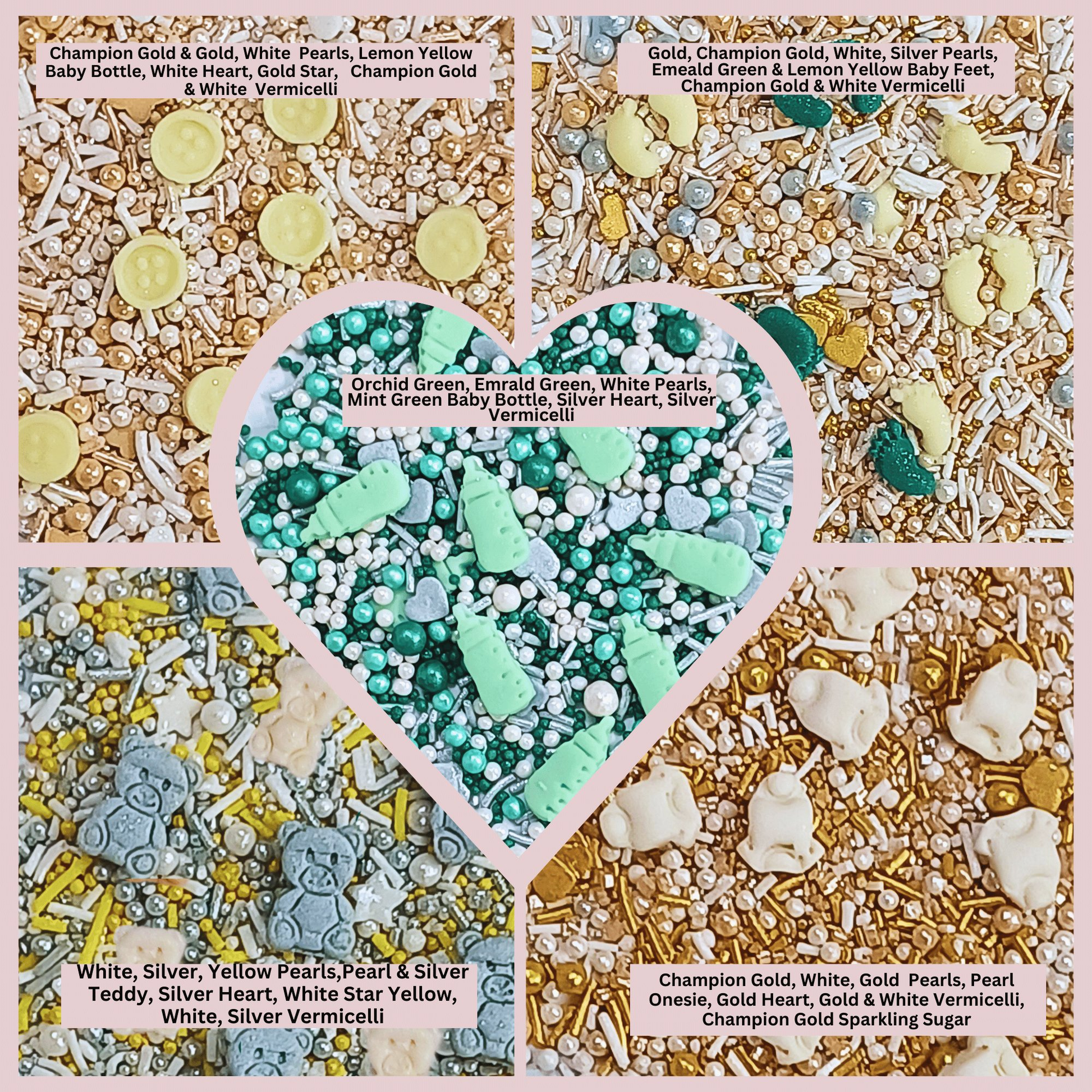 Confect Baby Shower Sprinkles | Birthday Sprinkles Pack of 5 (BABY SHOWER -06	)