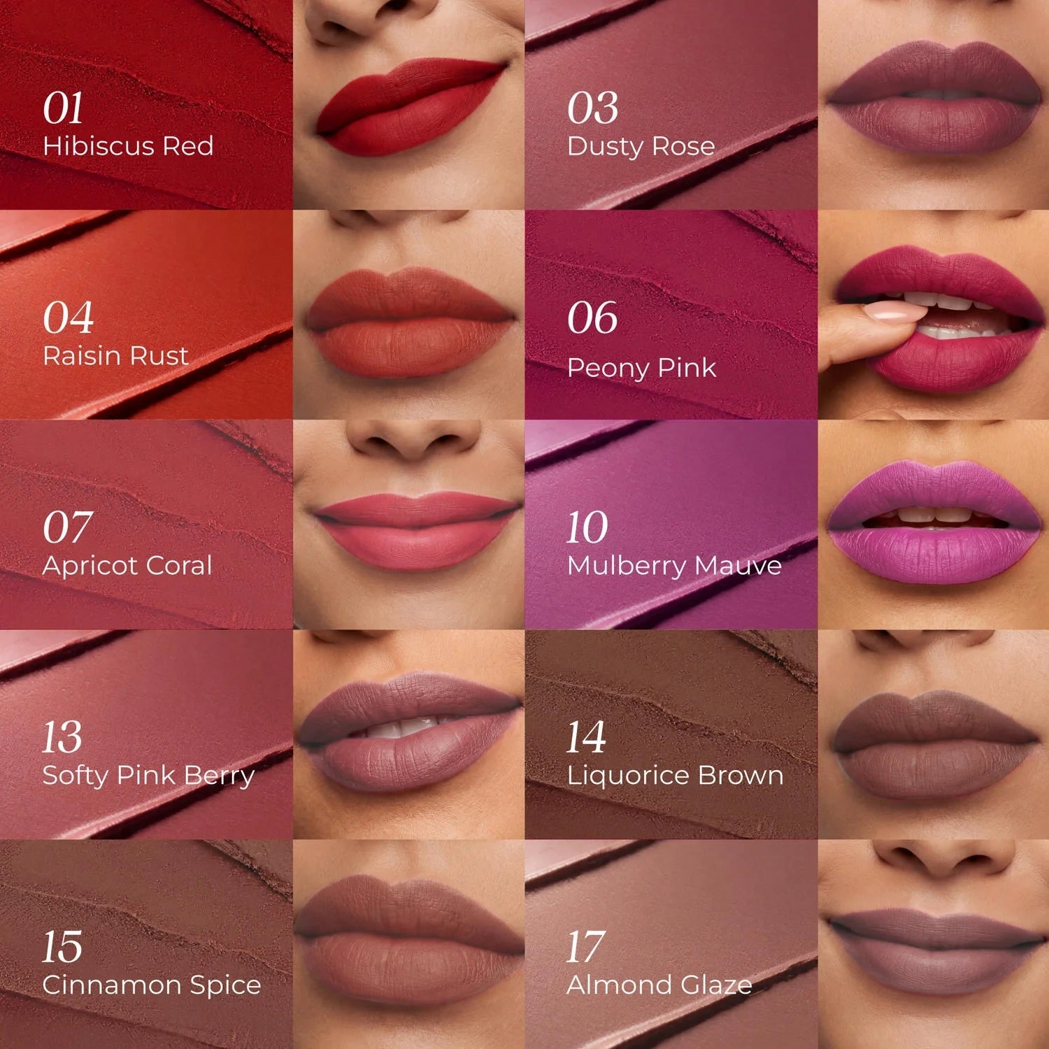 Herb‑Enriched Matte Liquid Lipstick Set of 10 
