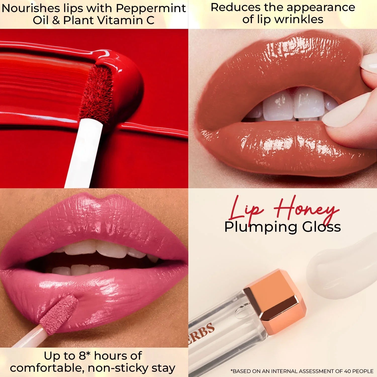Lip Honey Plumping Gloss with Plant Vitamin C and Peppermint Oil 