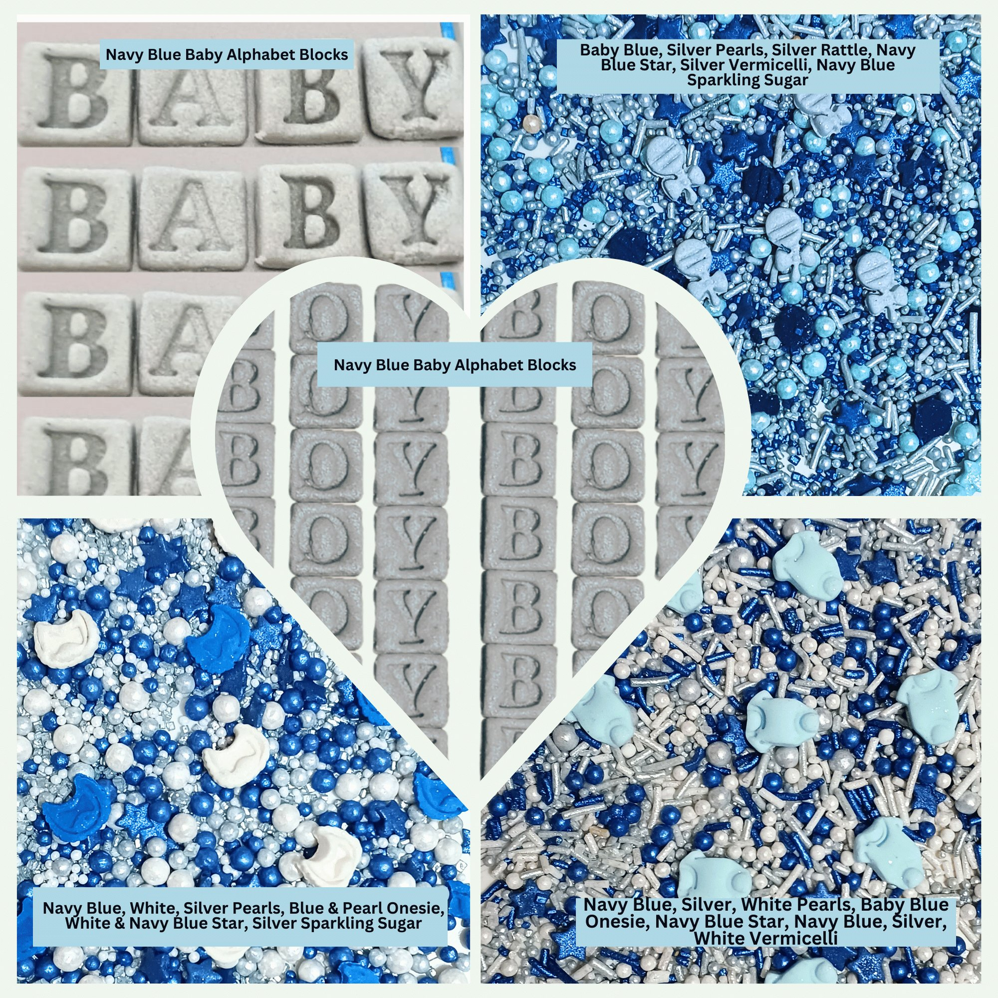Confect Boys Baby Shower Sprinkles | Gender Reveal Sprinkles | Baby Blue Sprinkles