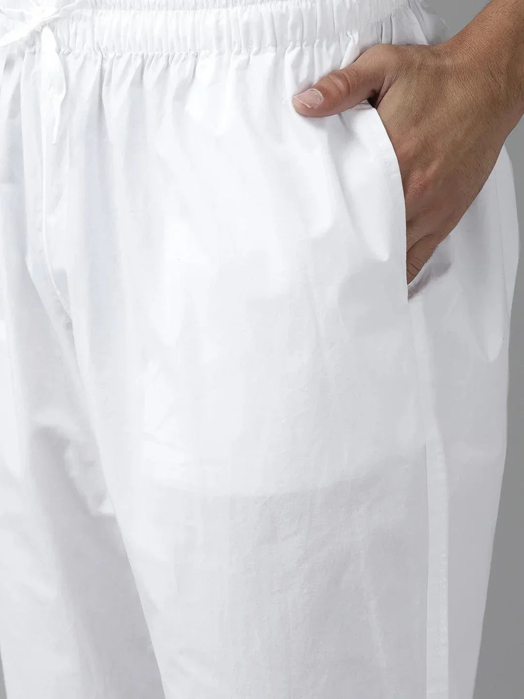Fabmade Men Peach Cotton Linen Kurta Pyjama