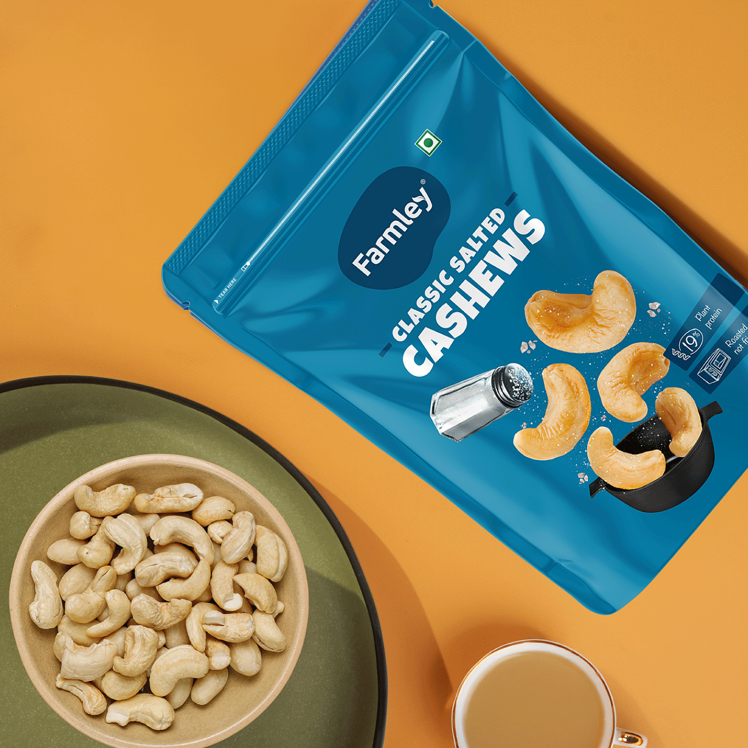 Farmley Classic Salted Cashews - Roasted