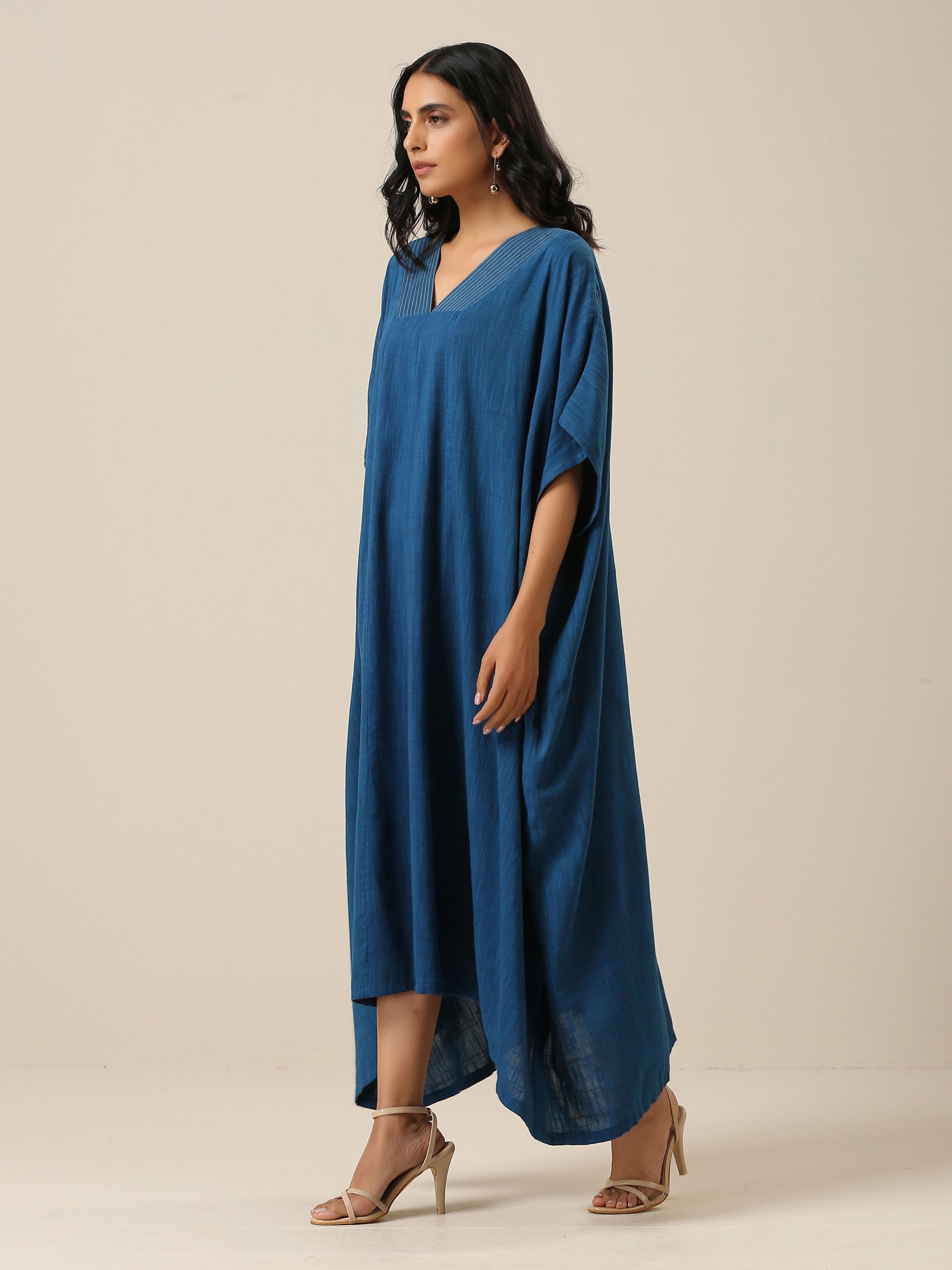 trueBrowns Classic Blue Panel Kaftan dress 
